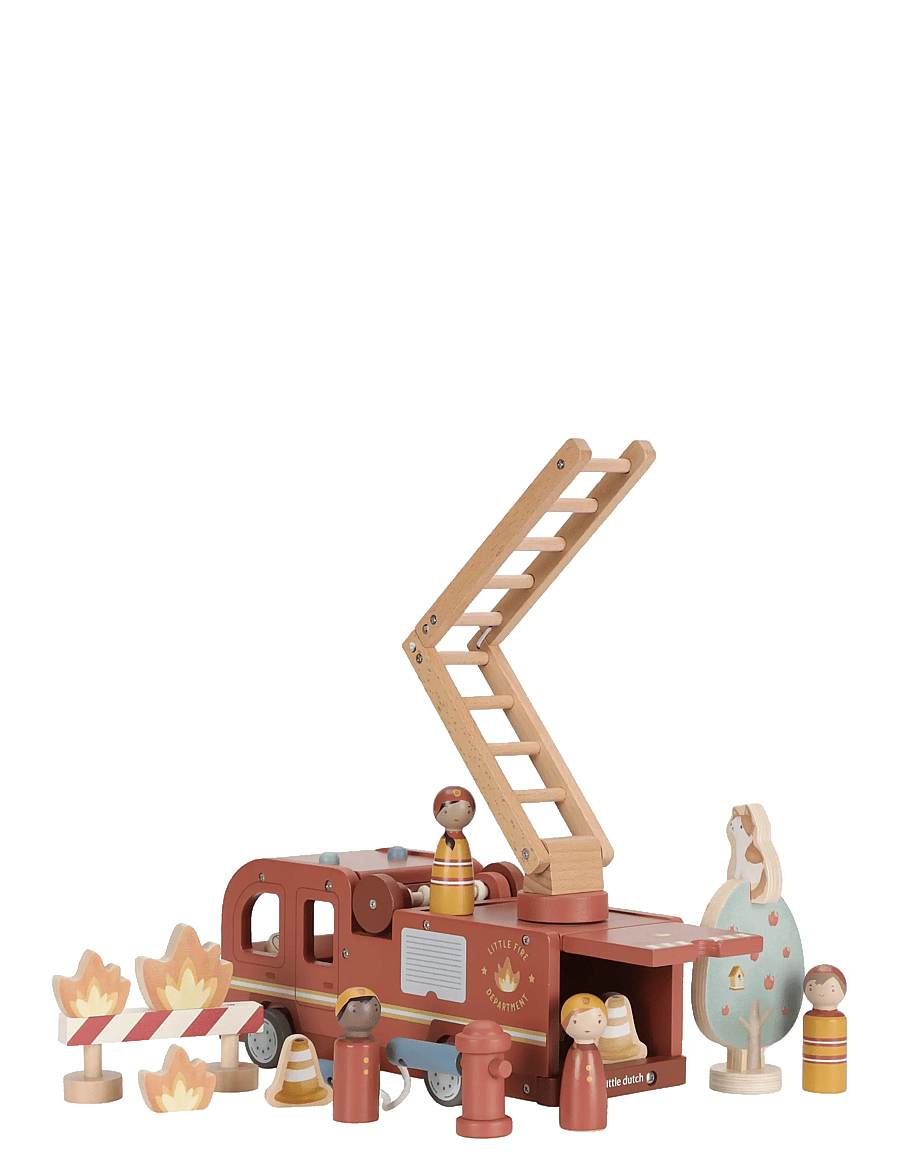 Little Dutch - Firetruck w/pegdolls - brandbilar - red - 1