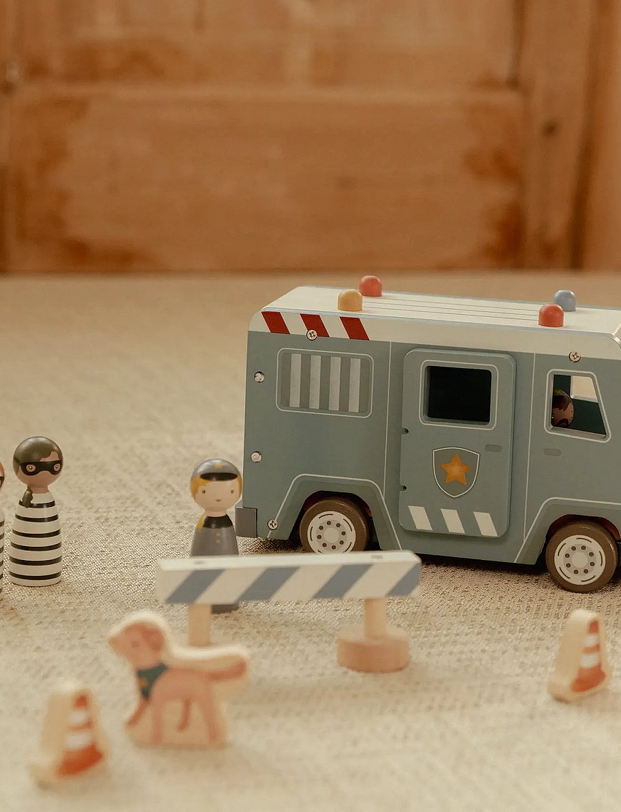 Little Dutch - Police car w/ pegdolls - polisbilar - blue - 0