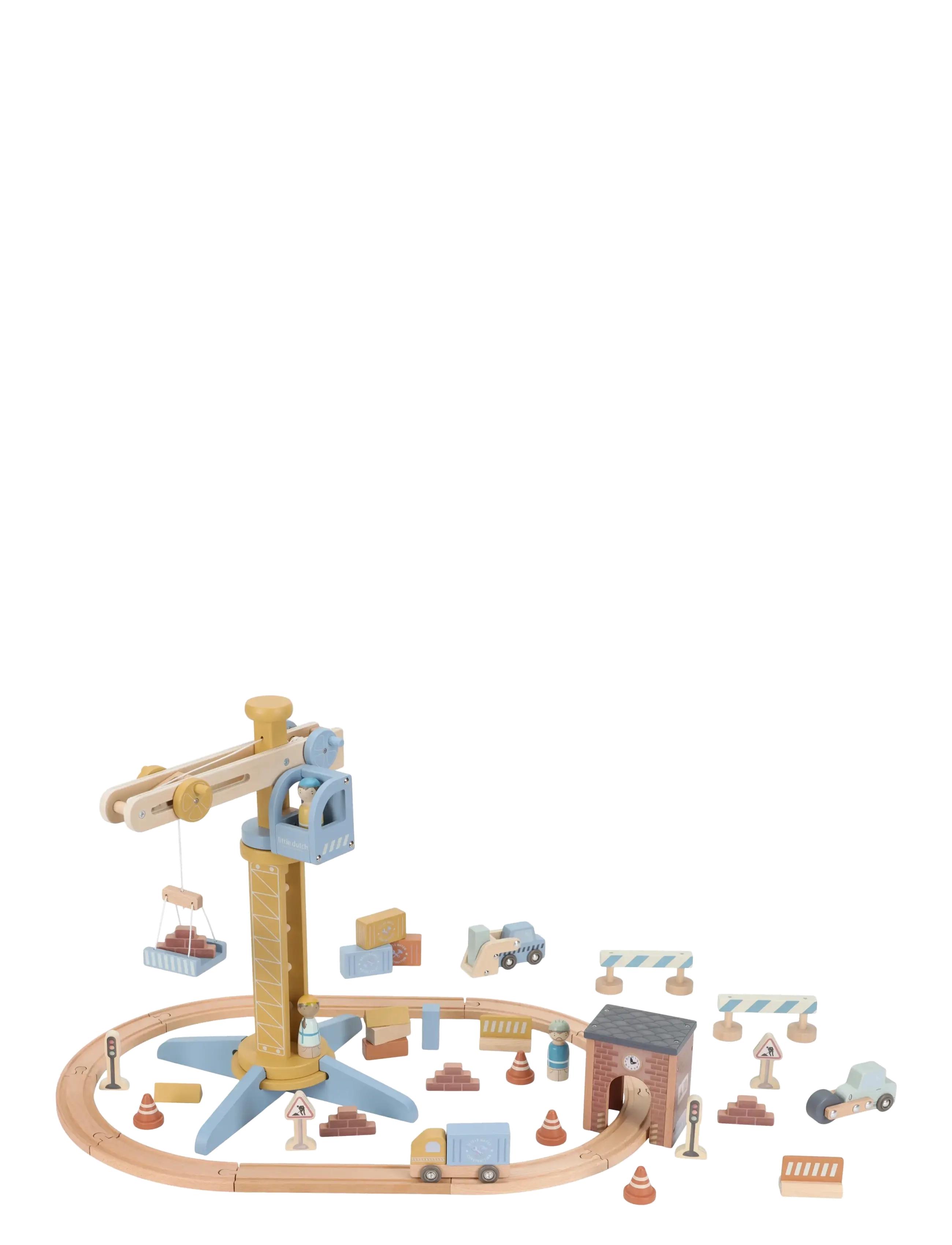 Little Dutch Crane Set Met Traintrack, Børn, Building Sæt, Multi/mønstret, Str: ONE SIZE