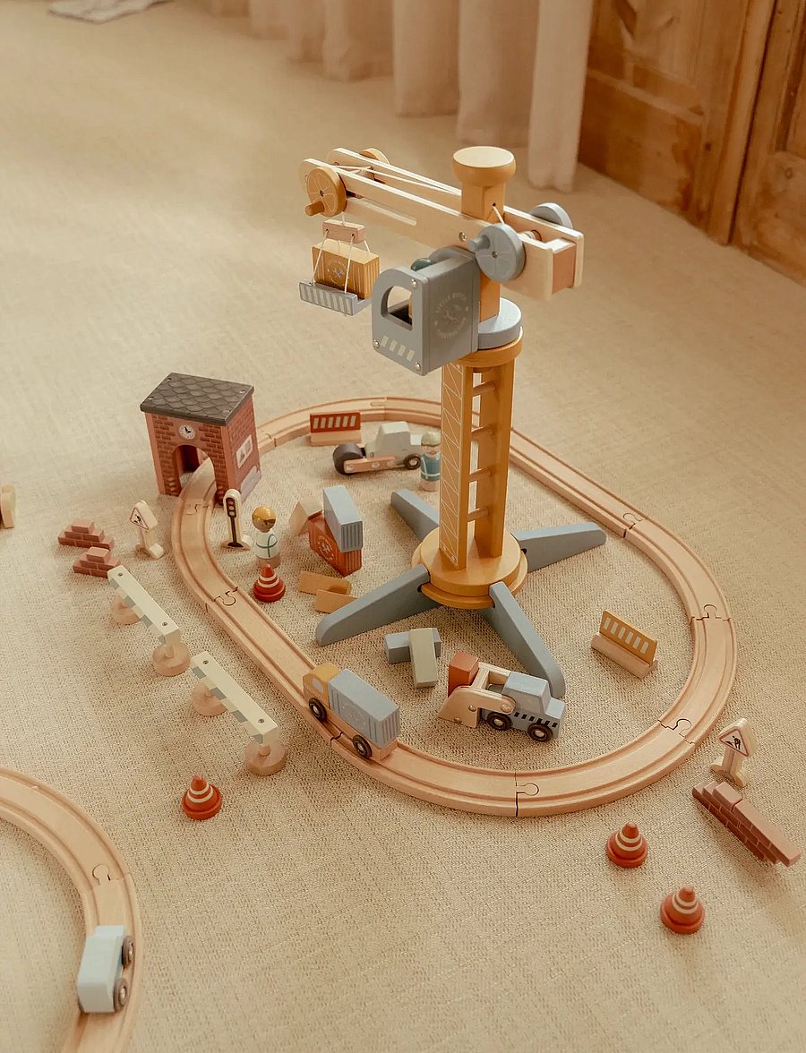 Little Dutch - Crane set met traintrack - byggsatser - multi - 0