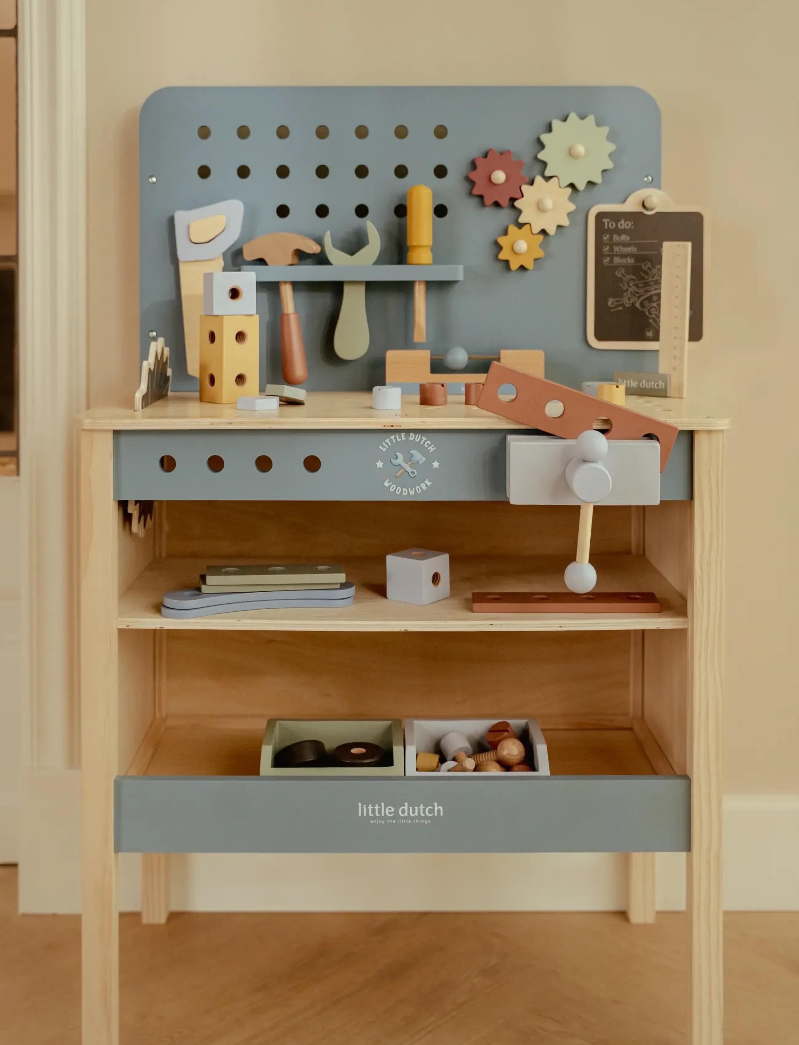 Little Dutch Workbench, One Size, Blue, Rollespil > Legetøjsværktøj, Børn
