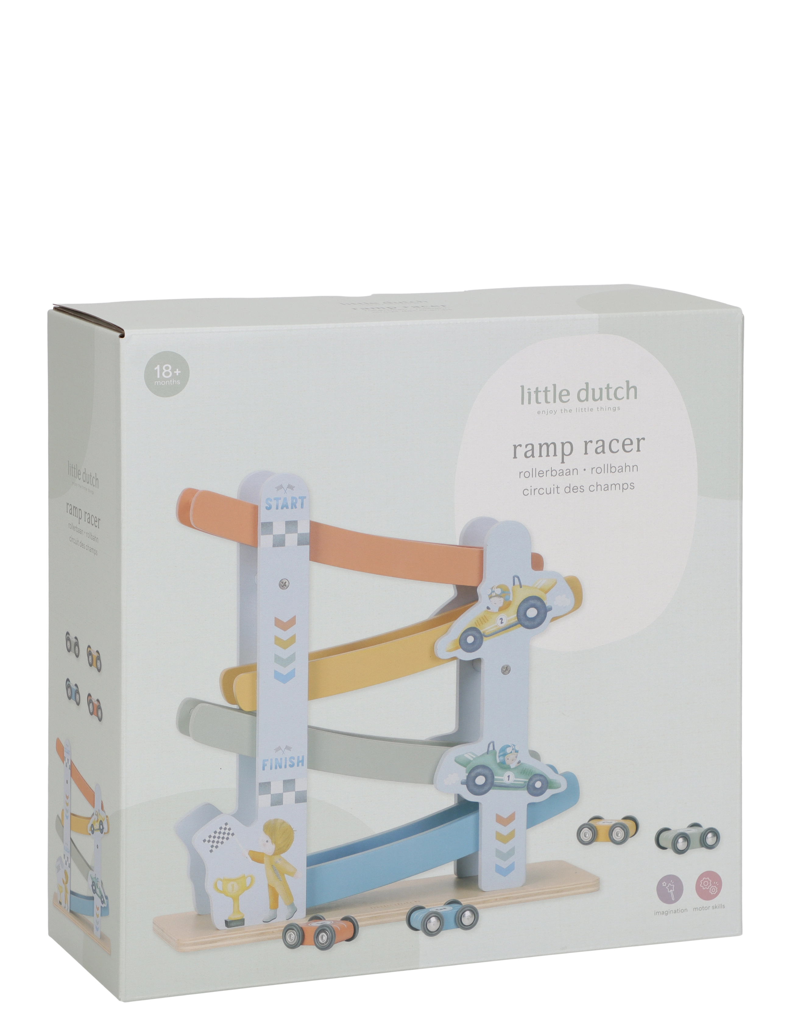 Little Dutch - Ramp Racer - bilbanor - red, blue, yellow, green - 2