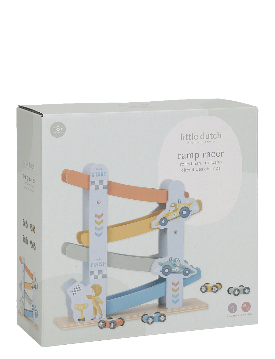 Little Dutch - Ramp Racer - bilbanor - red, blue, yellow, green - 2
