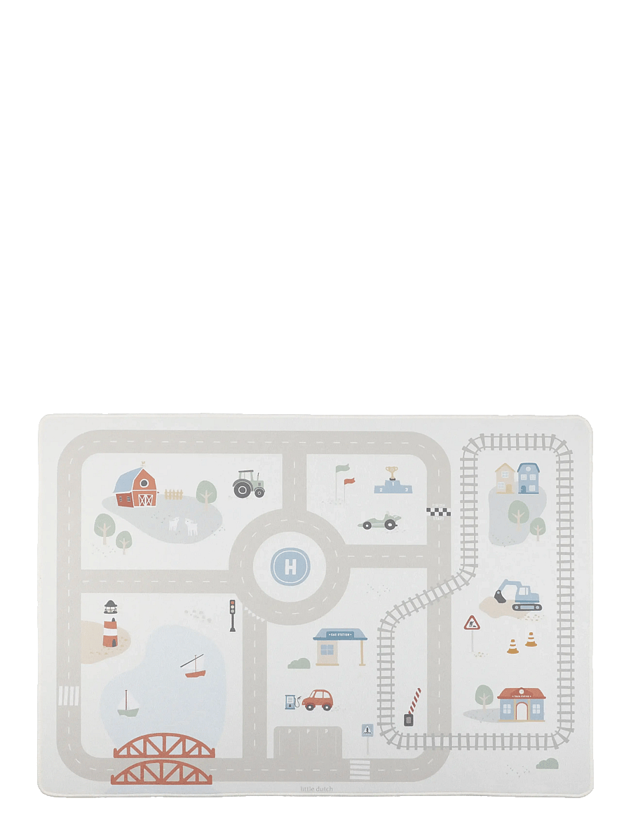 Little Dutch - Car play mat - babygym & lekmattor - white, multi - 1
