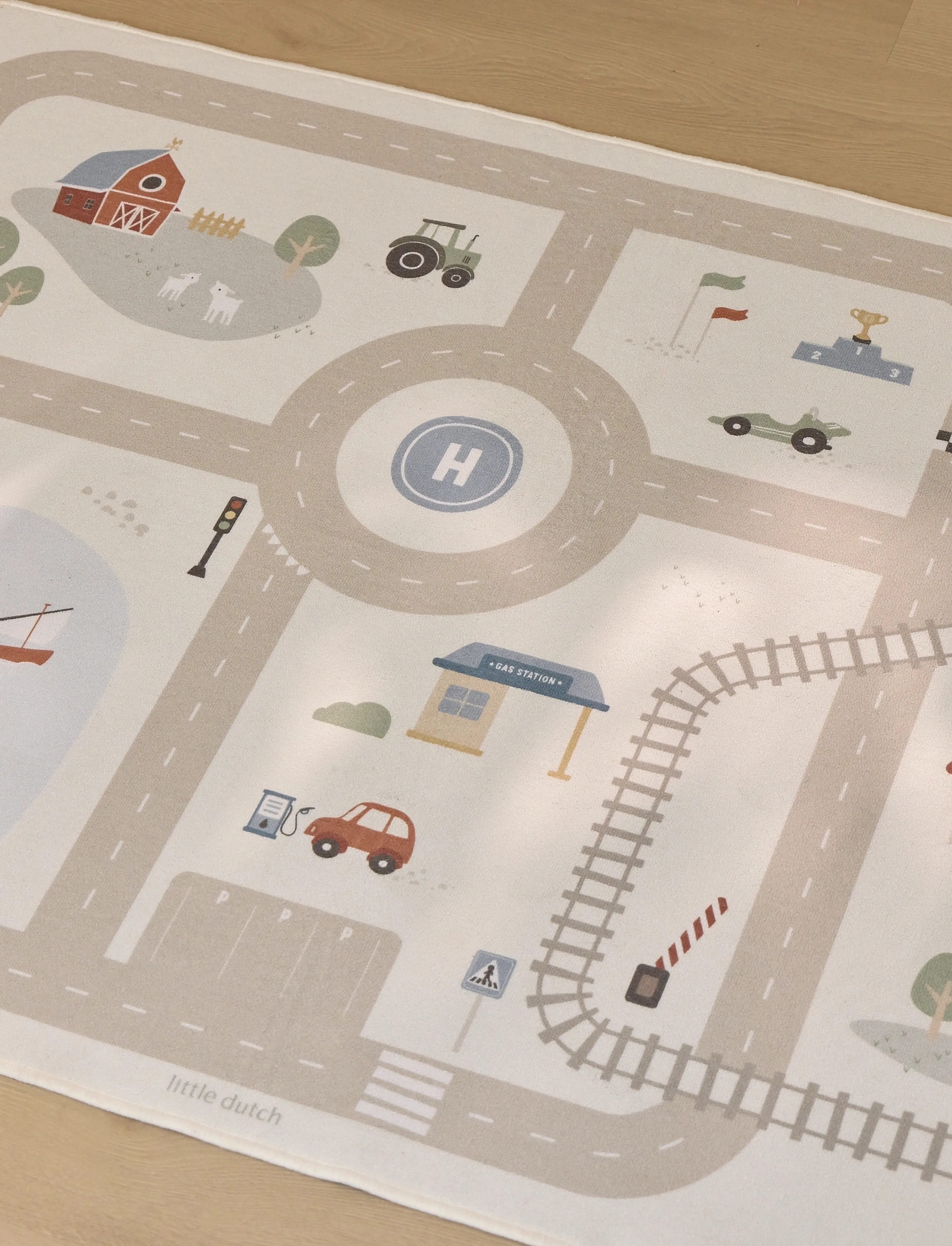 Little Dutch Car Play Mat, One Size, White, Baby Nursery > Play Mats, Børn