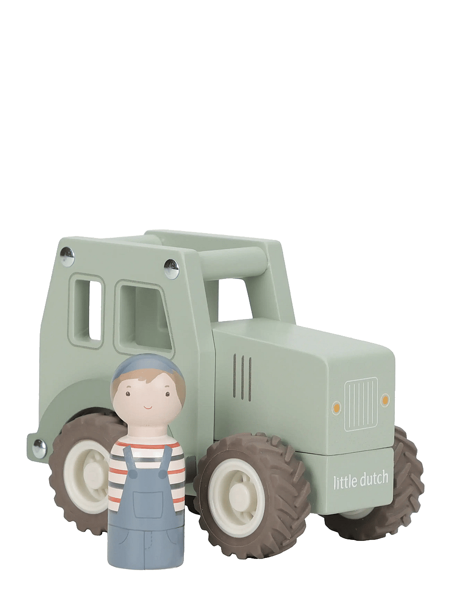 Little Dutch - Tractor w/pegdoll - träfigurer - green - 1