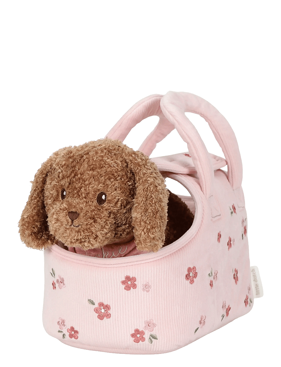 Little Dutch - Plush dog Jackie in bag - mjukisdjur - brown - 1