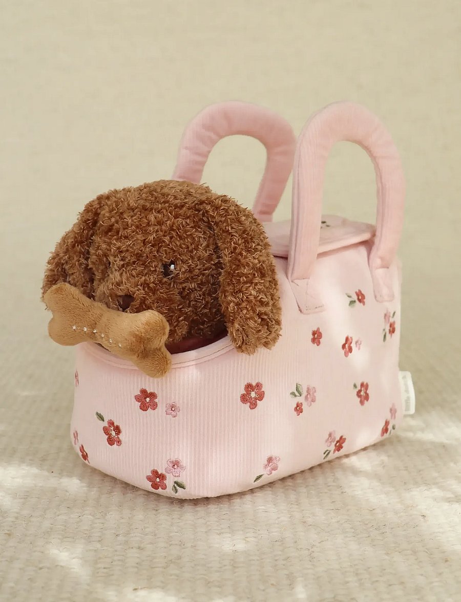 Little Dutch - Plush dog Jackie in bag - mjukisdjur - brown - 0