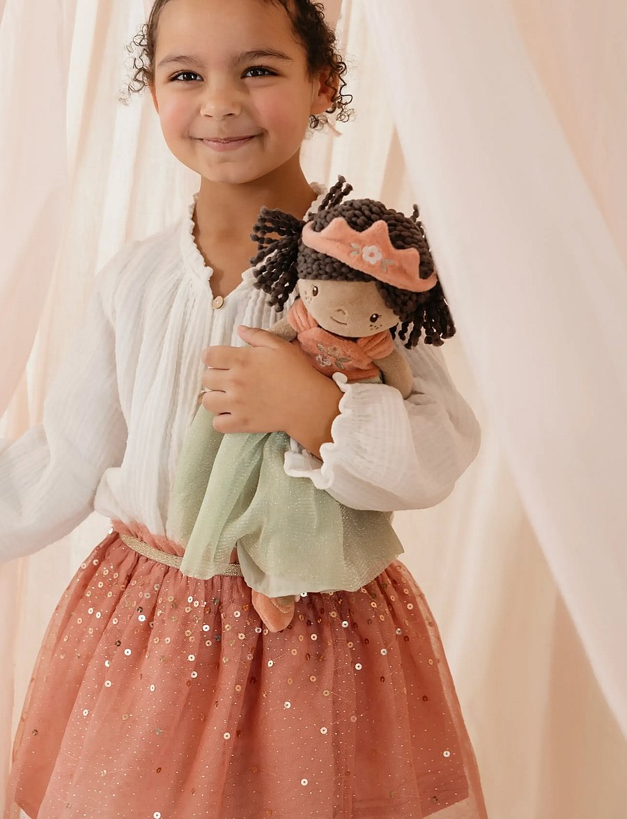 Little Dutch - Cuddle Doll Princess Evi 35cm - snuttefiltar - green, pink, brown - 5