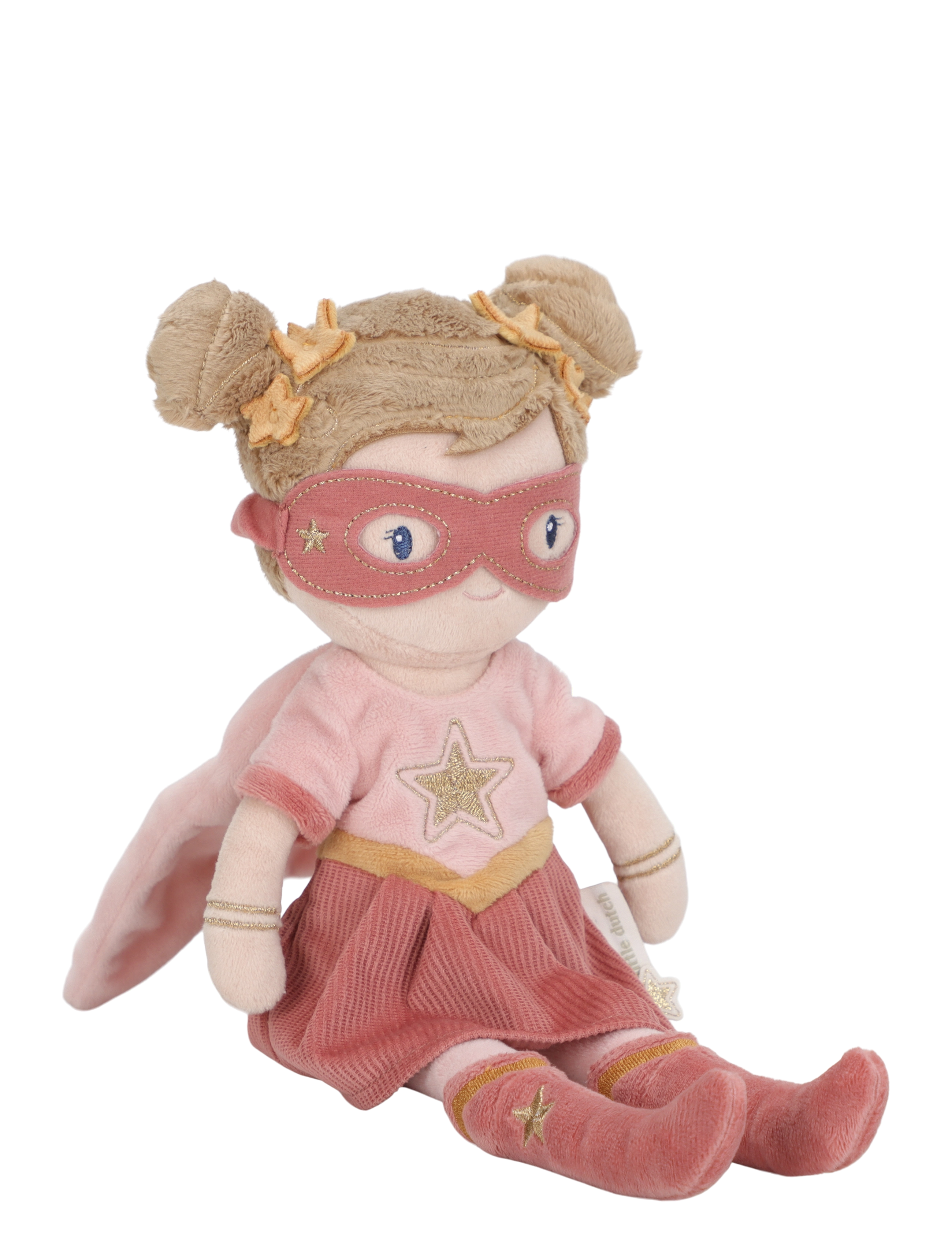 Little Dutch - Cuddle Doll Superhero Rosa 35cm - dukker - pink, brown - 2