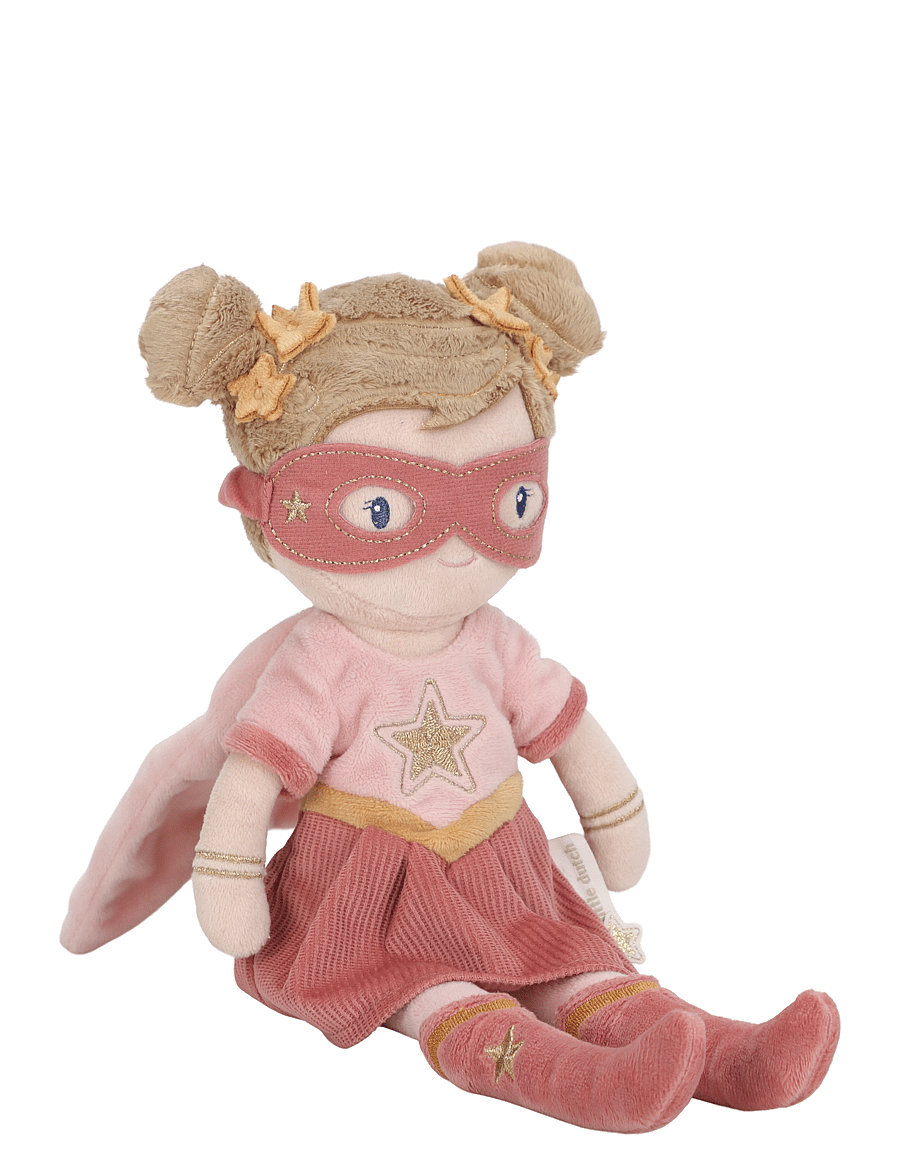 Little Dutch - Cuddle Doll Superhero Rosa 35cm - dockor - pink, brown - 2