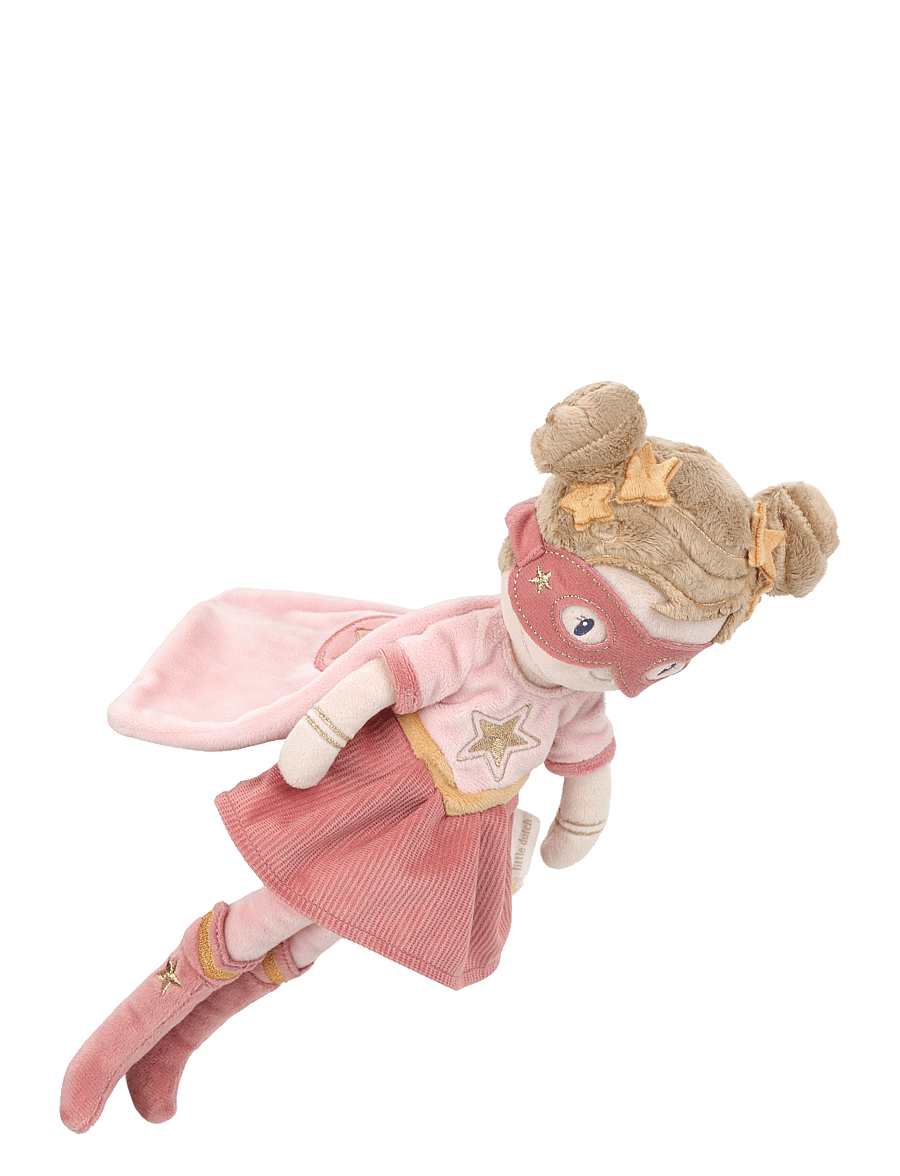 Little Dutch - Cuddle Doll Superhero Rosa 35cm - dockor - pink, brown - 4