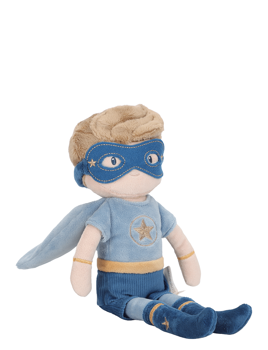 Little Dutch - Cuddle Doll Superhero Jim 35cm - dockor - blue, brown - 2