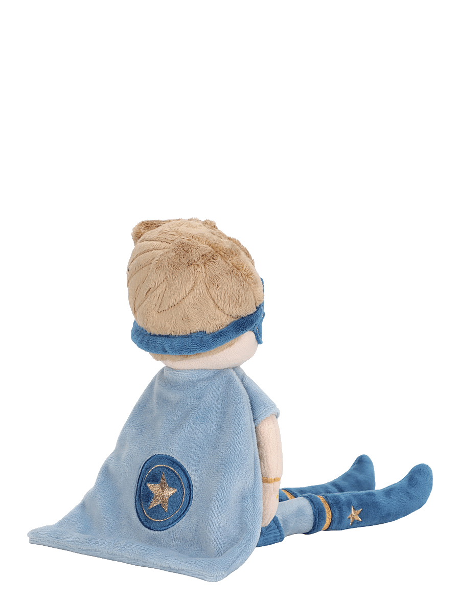 Little Dutch - Cuddle Doll Superhero Jim 35cm - dockor - blue, brown - 3