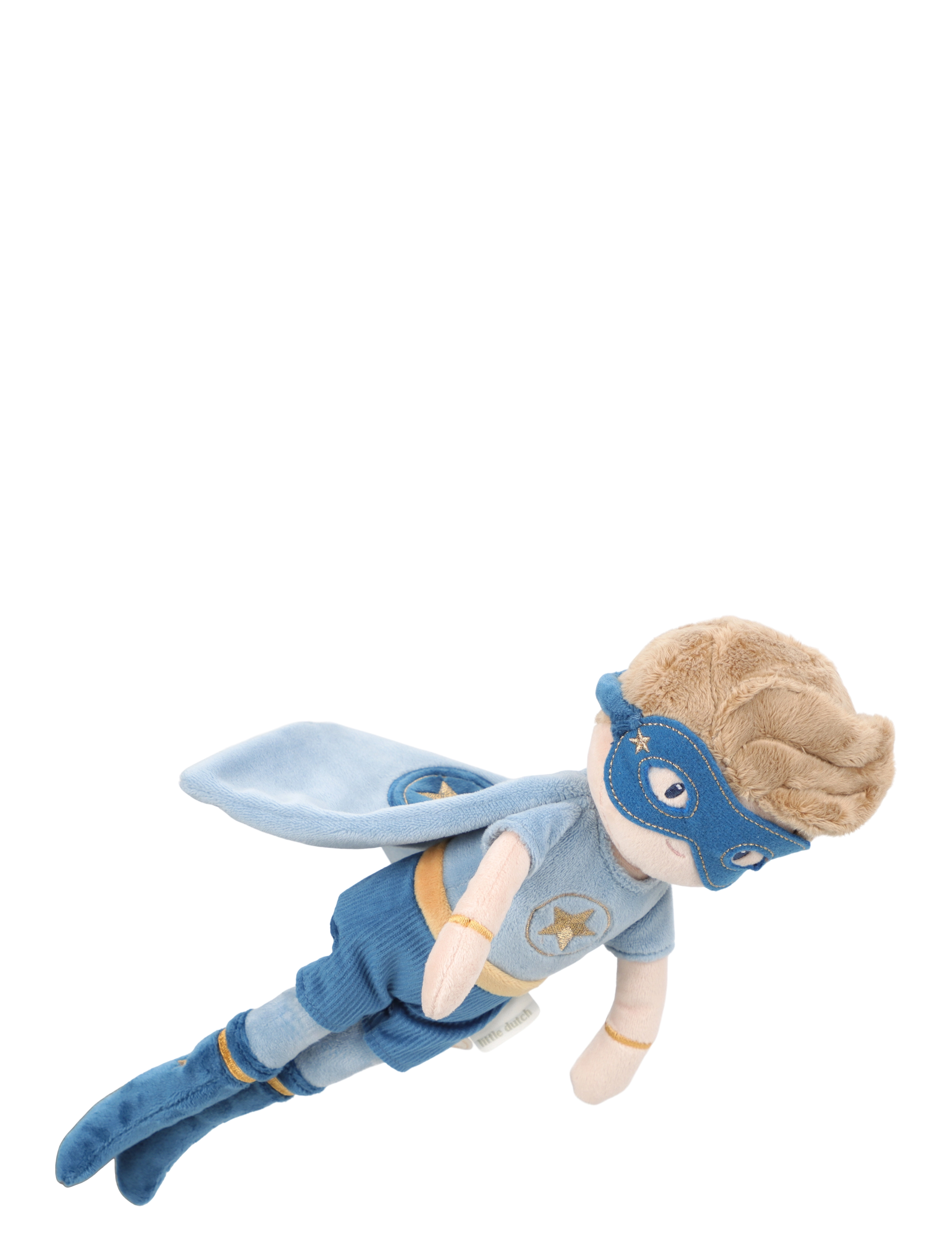Little Dutch - Cuddle Doll Superhero Jim 35cm - dukker - blue, brown - 4