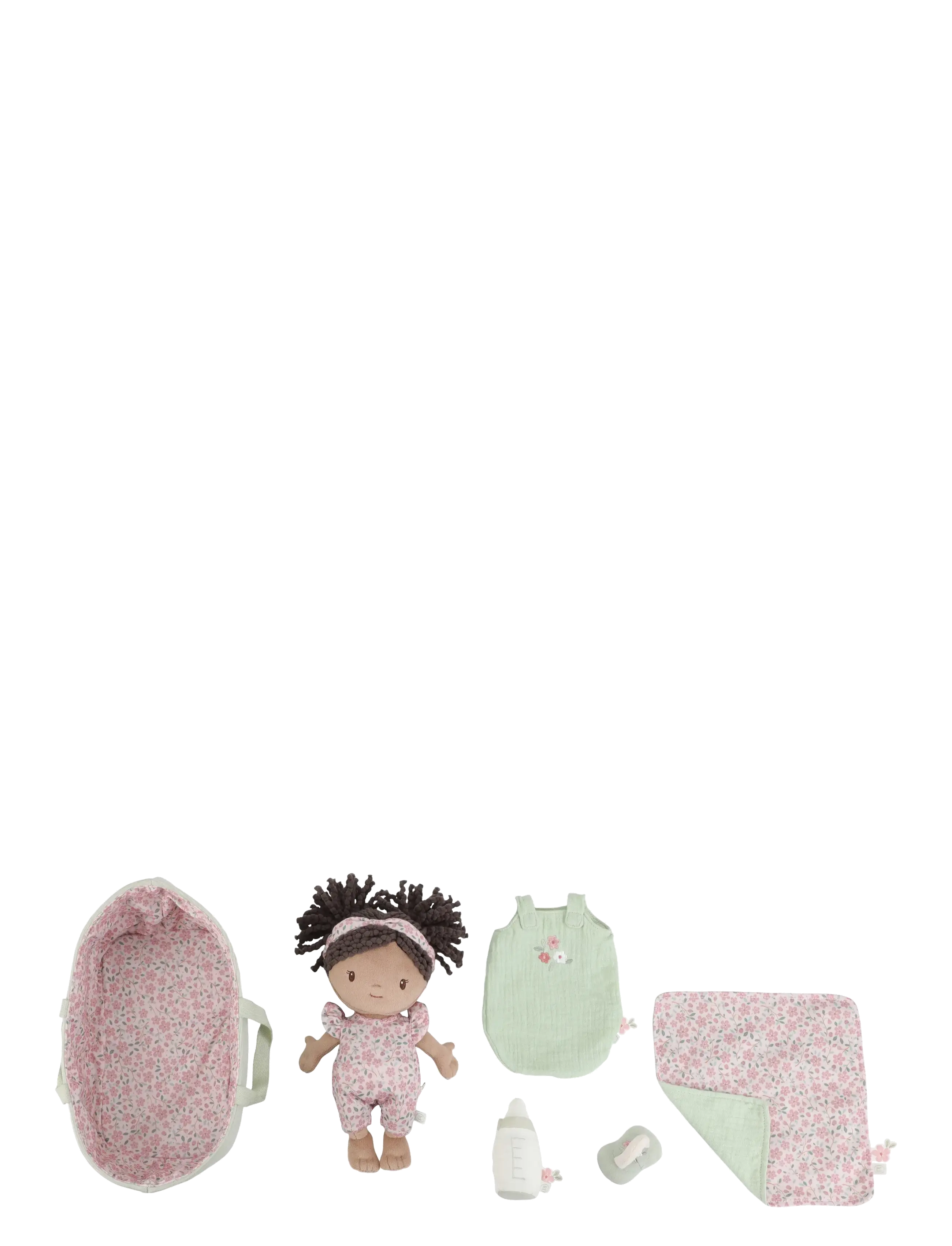 Little Dutch Cuddle Doll Set Evi - Legetøj - GREEN, PINK, BROWN, WHITE / pink/rose
