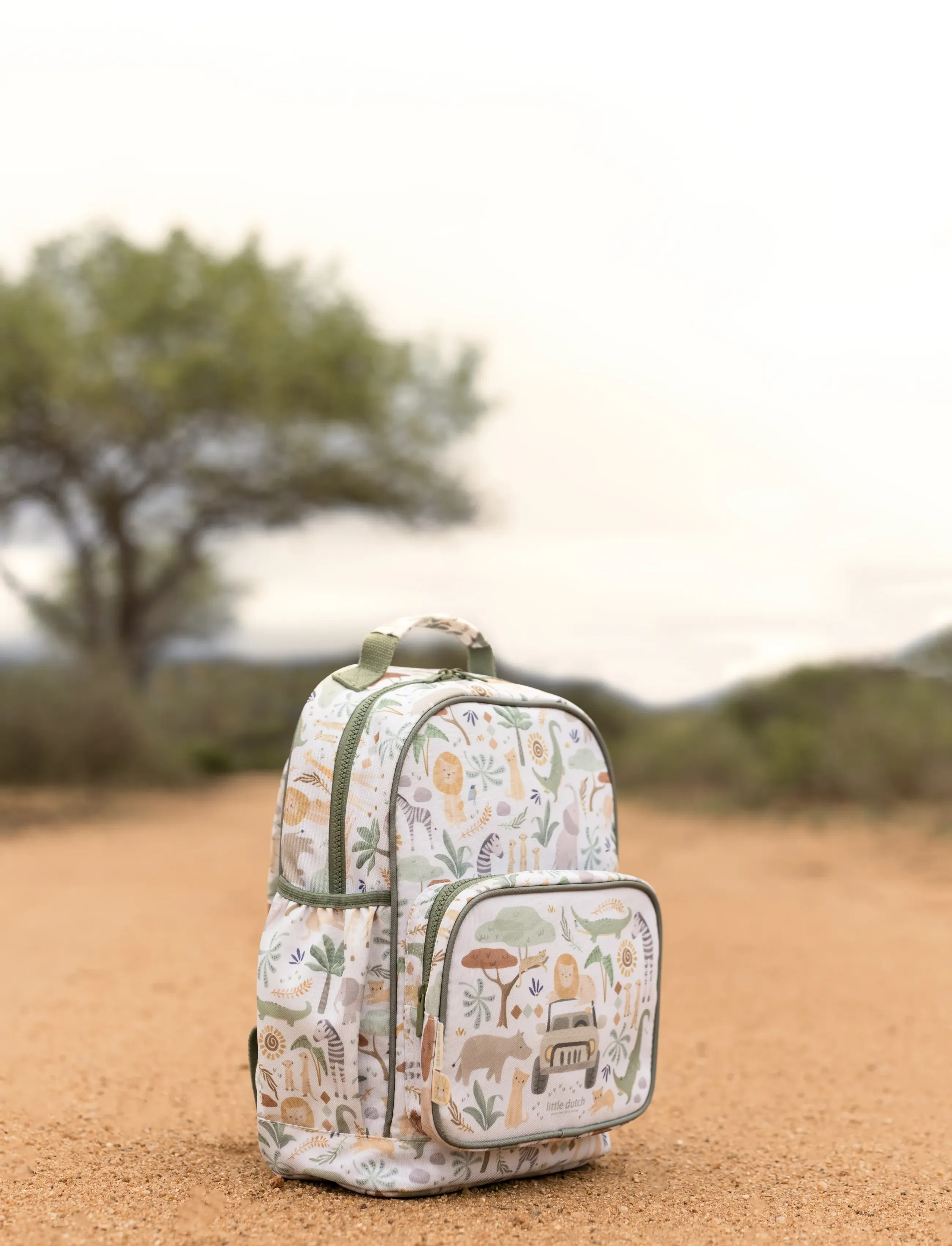Little Dutch - Little Dutch - Backpack large - Safari Friends - ryggsäckar - green - 0