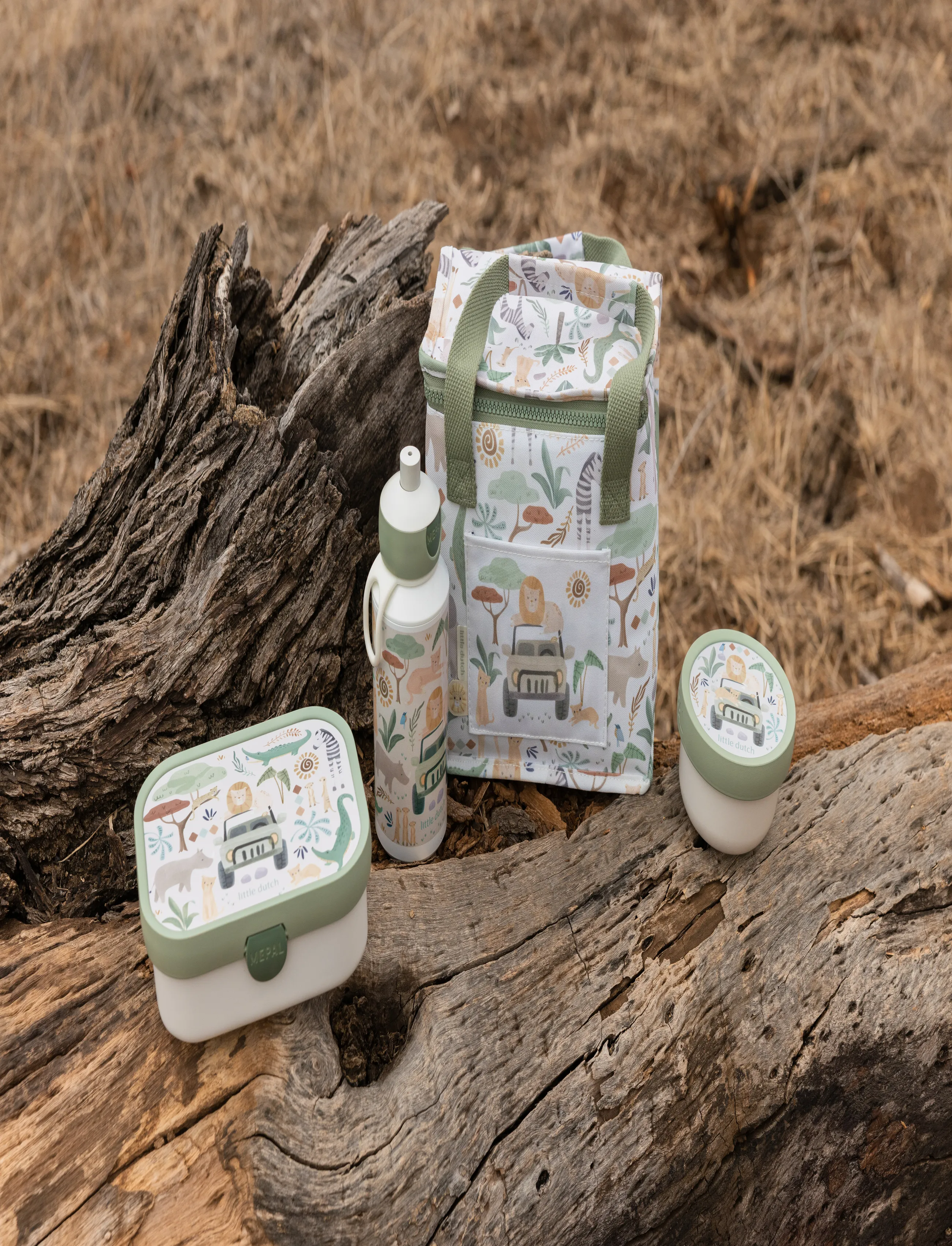 Little Dutch - Little Dutch - Cooler bag - Safari Friends - ryggsäckar - green - 0