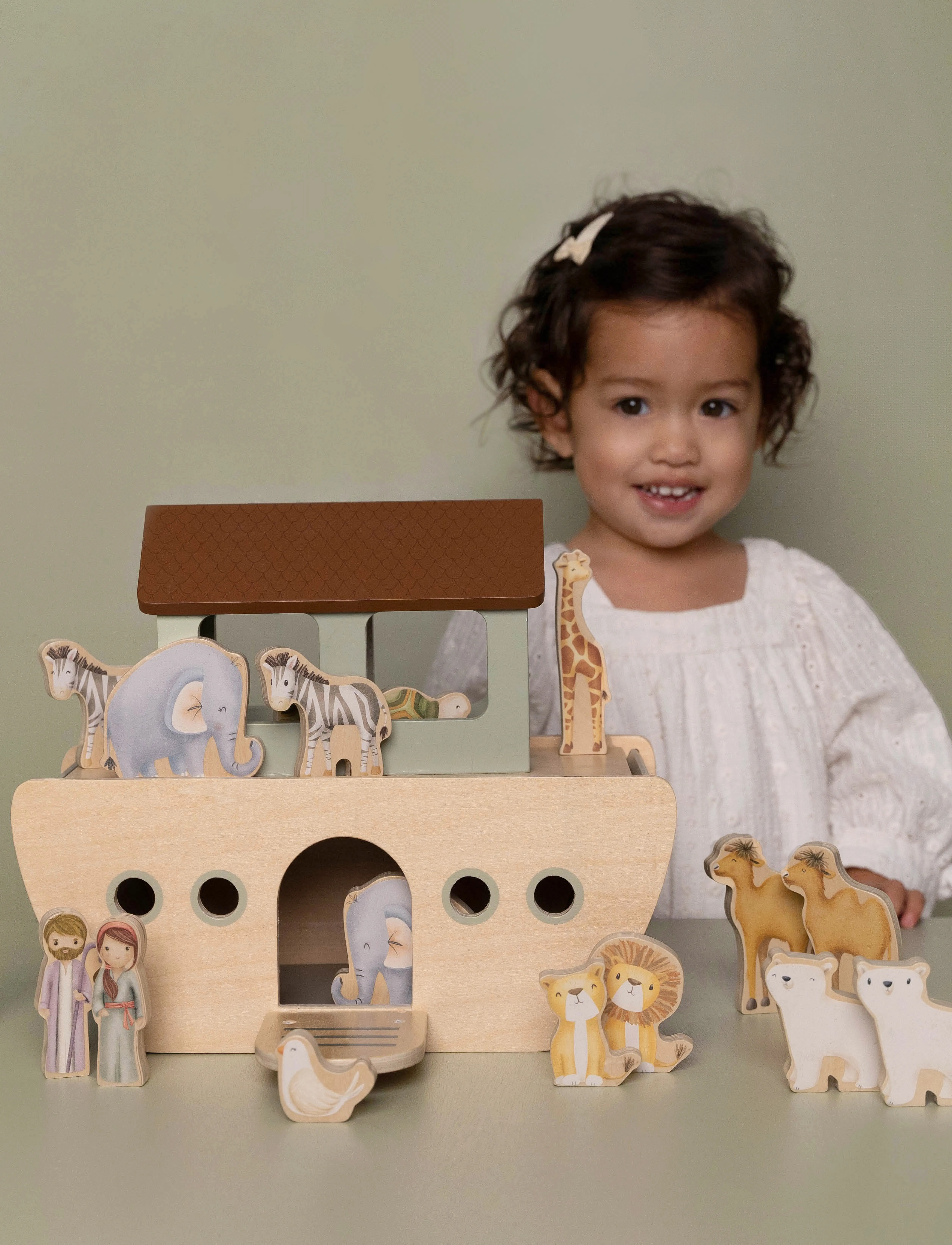 Little Dutch Little Dutch - Noah's Ark, One Size 14, Multi/patterned, Legesæt Og Actionfigurer > Træfigurer, Børn