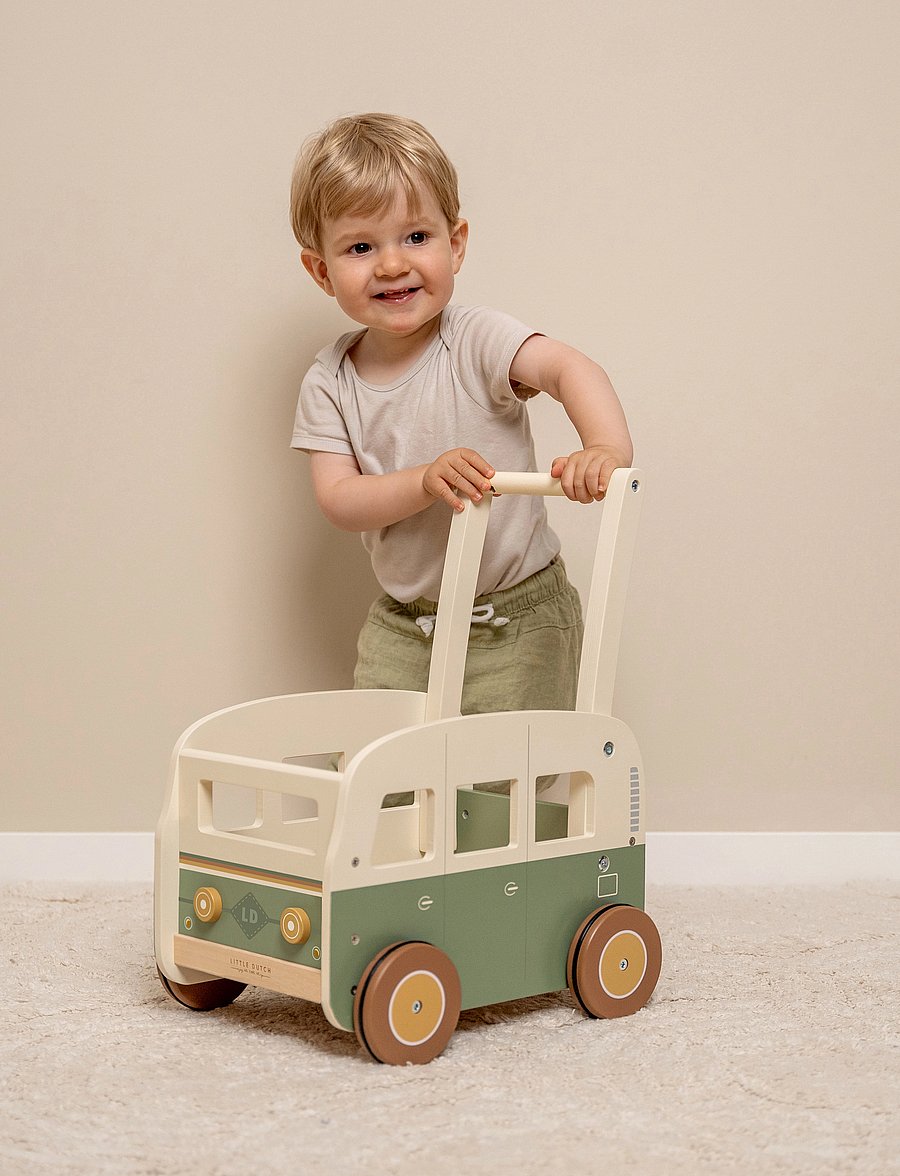Little Dutch - Little Dutch - Vintage Walker Wagon - gåstolar - green - 3
