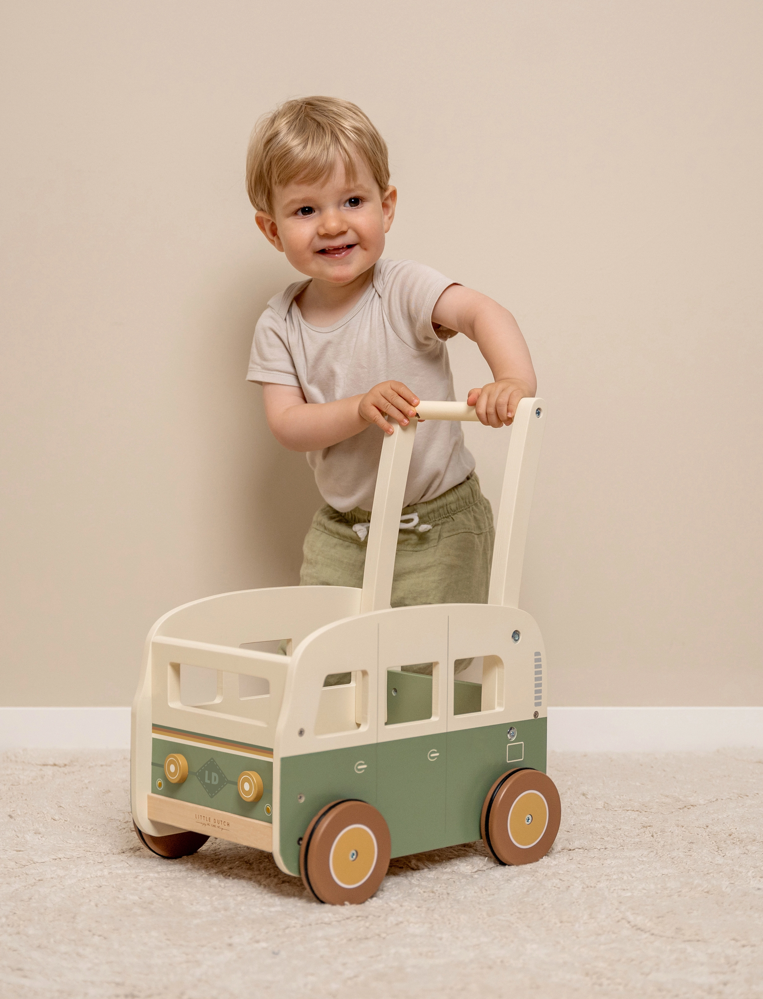 Little Dutch - Little Dutch - Vintage Walker Wagon - gåstoler - green - 3
