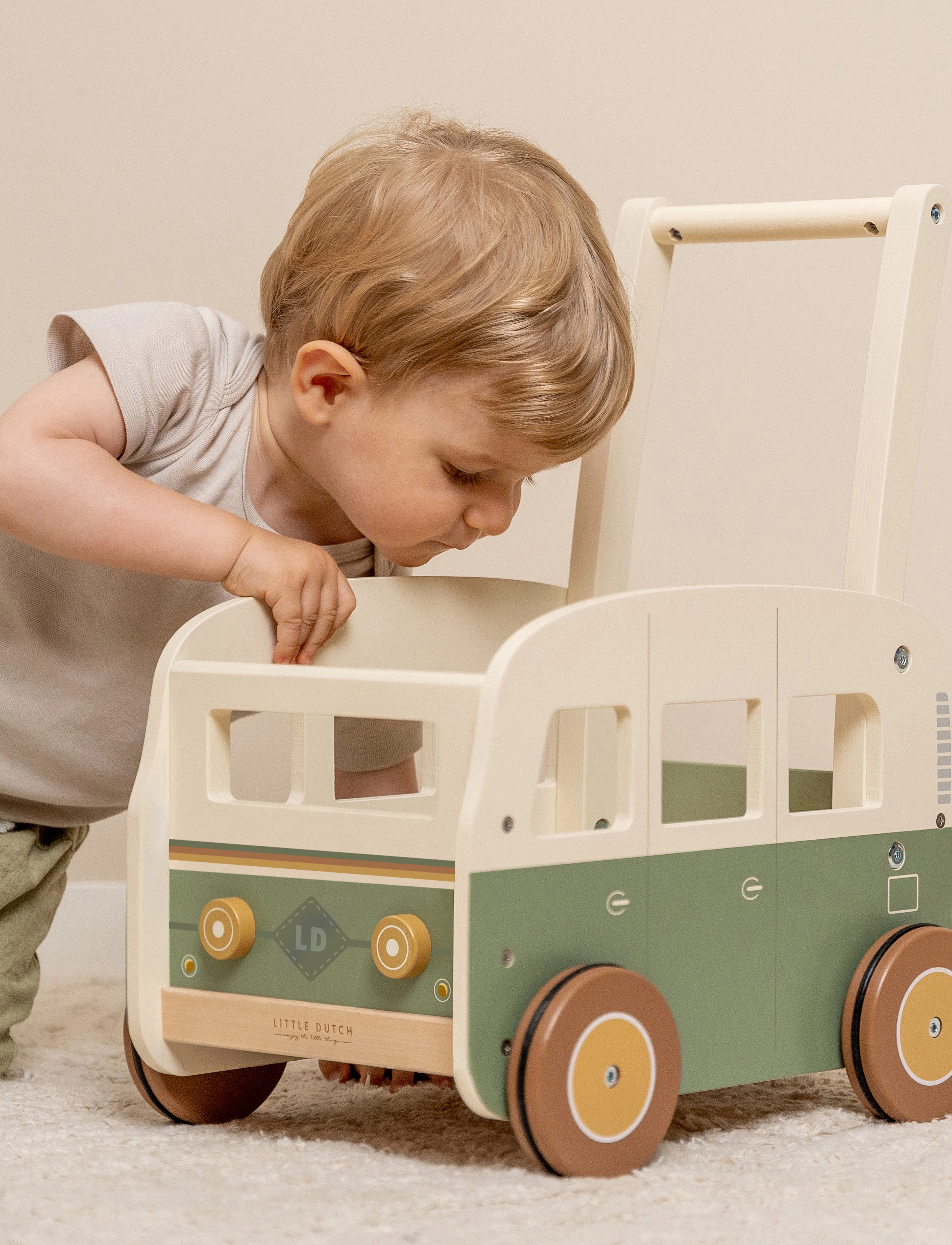 Little Dutch - Little Dutch - Vintage Walker Wagon - gåstoler - green - 4