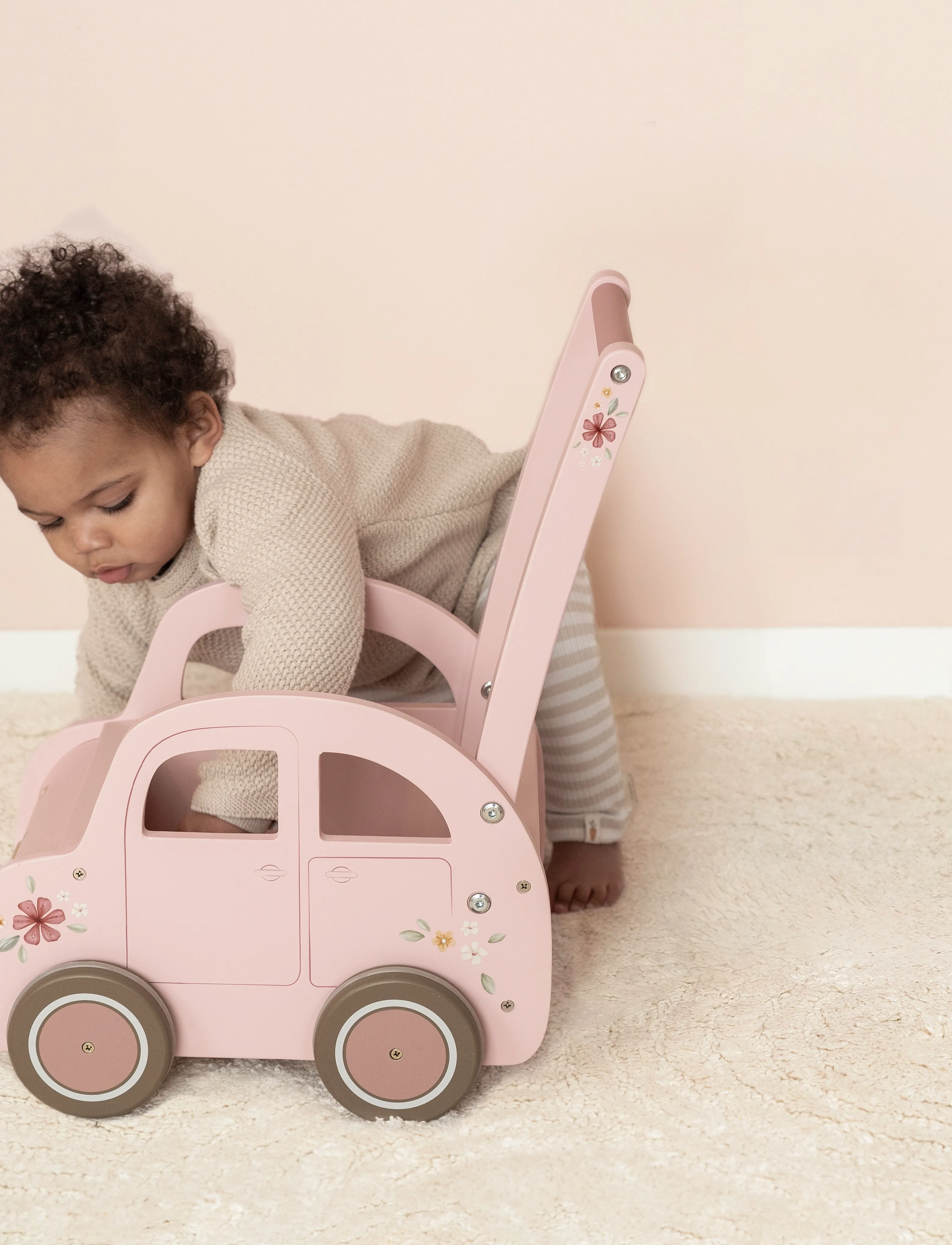 Little Dutch - Gåvogn Bil Pink, Børn, Baby Walkers, Pink, Str: ONE SIZE