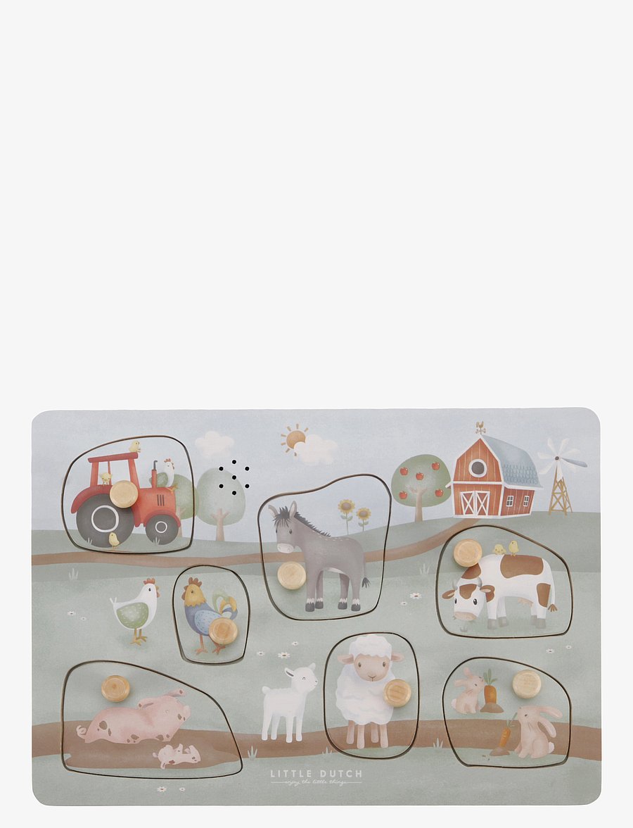 Little Dutch - Little Dutch - Wooden Sound puzzle Little Farm - träpussel - green - 0