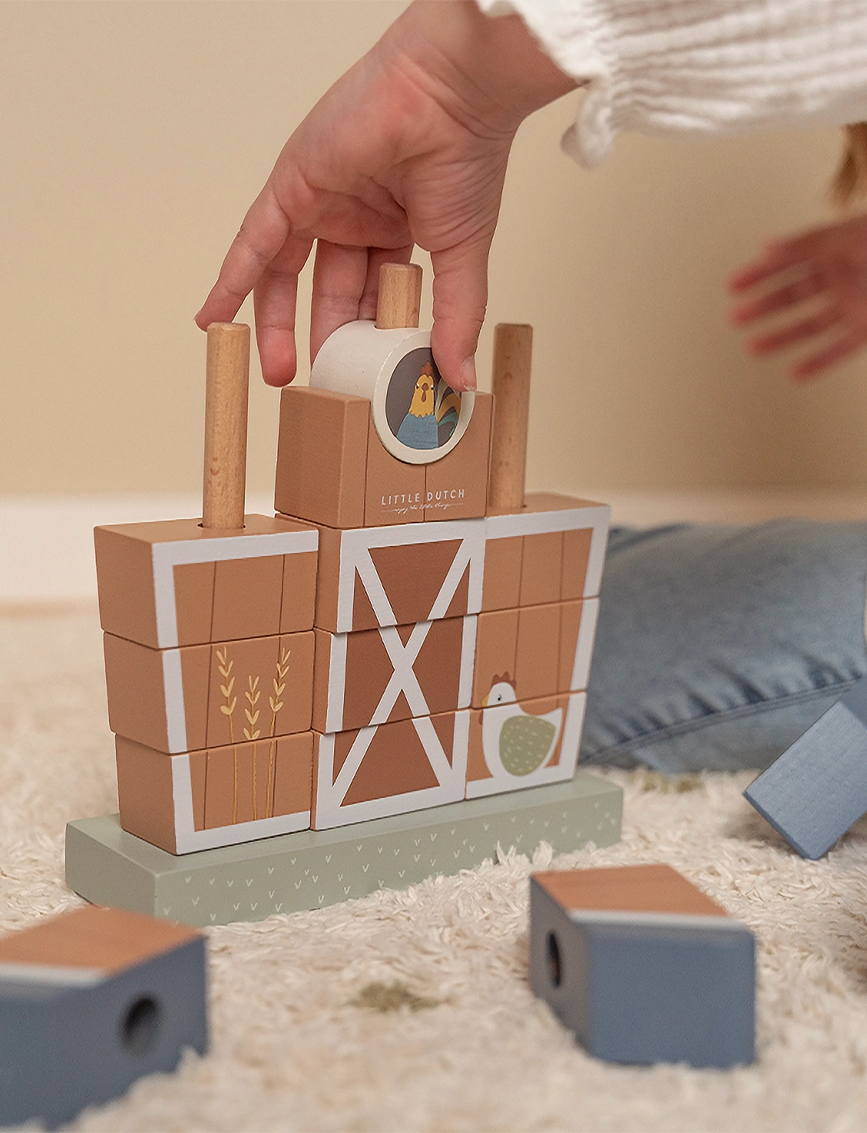 Little Dutch Stacking Farmhouse Little Farm Fsc, Børn, Stackable Blocks, Multi/mønstret, Str: ONE SIZE