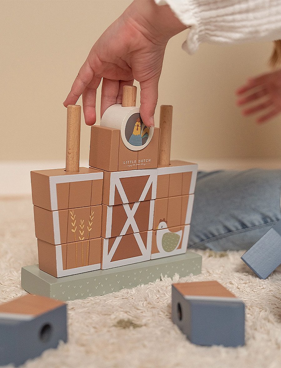 Little Dutch - Little Dutch Stacking Farmhouse Little Farm FSC - stapelbare blokk - multi - 0