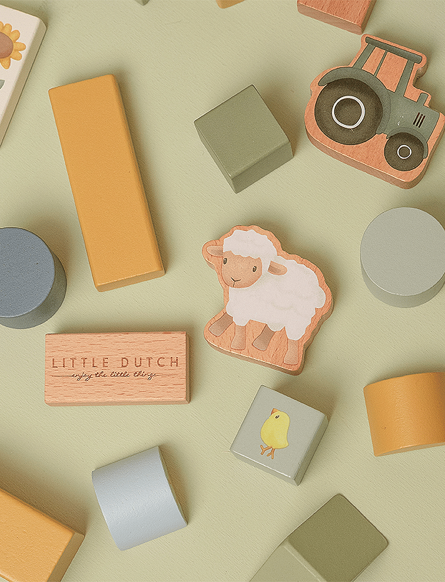 Little Dutch - Little Dutch - Building Blocks Little Farm - byggklossar - green - 2
