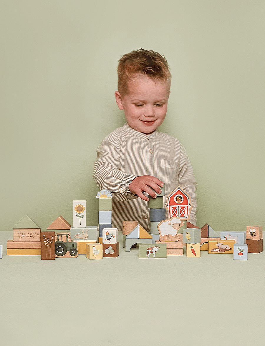 Little Dutch - Little Dutch - Building Blocks Little Farm - byggklossar - green - 3