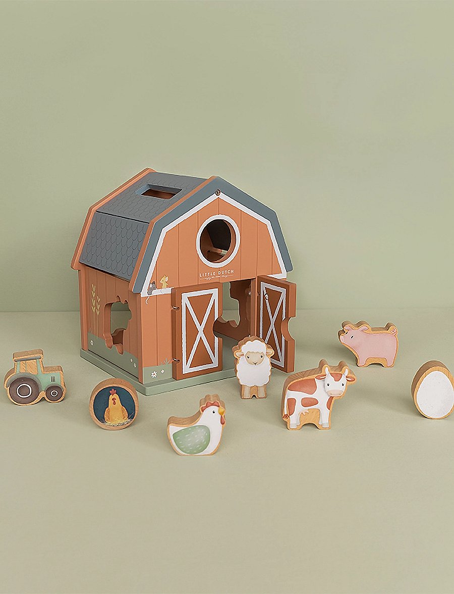 Little Dutch - Little Dutch Shape Sorter Little Farm FSC - djur - brown - 0