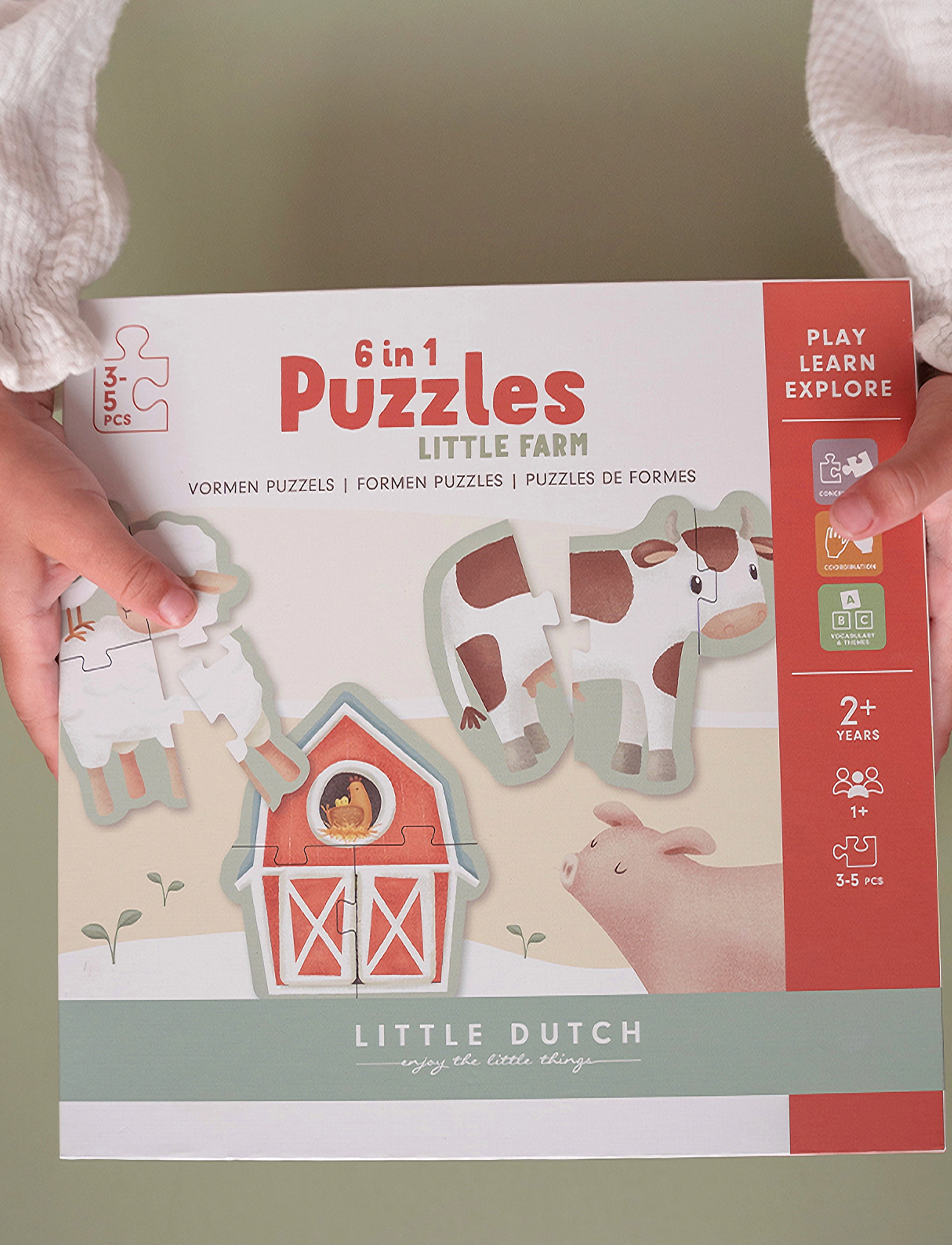 Little Dutch - Little Dutch - 6-i-1 Puslespil  - Little Farm - klassiske puslespil - multi - 4