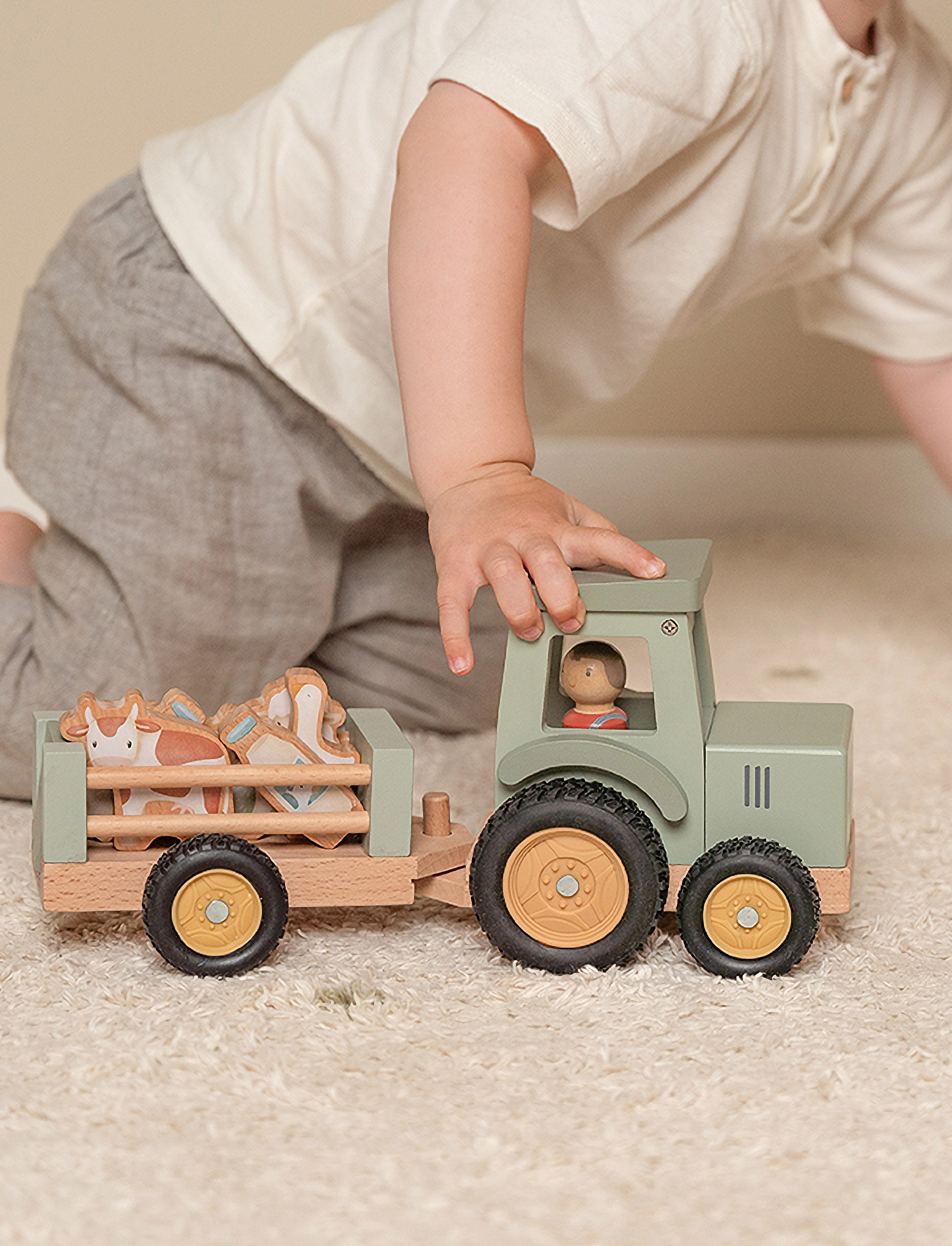 Little Dutch - Little Dutch - Traktor m. Trailer  - Little Farm - traktorer - green - 2