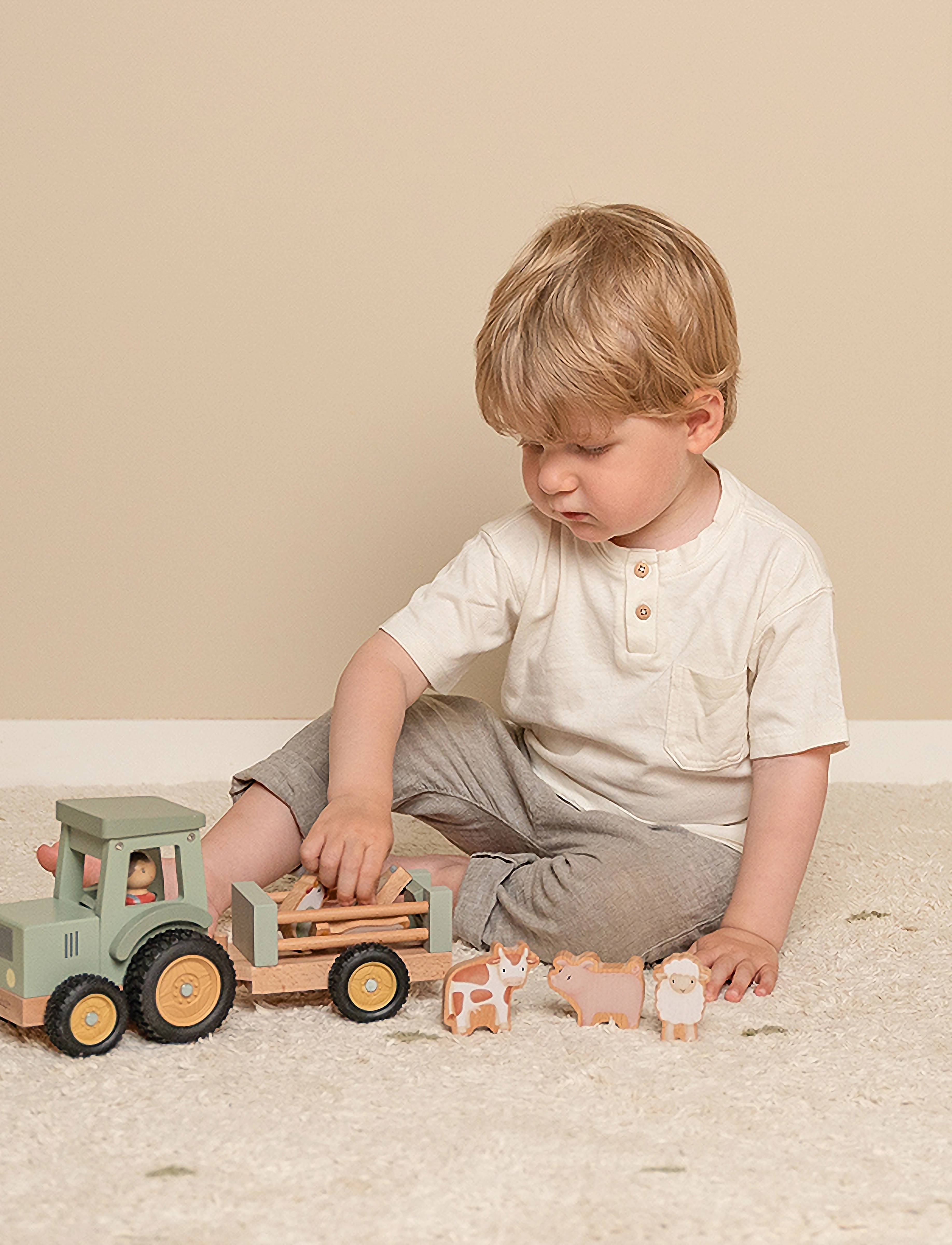 Little Dutch - Little Dutch - Traktor m. Trailer  - Little Farm - traktorer - green - 3