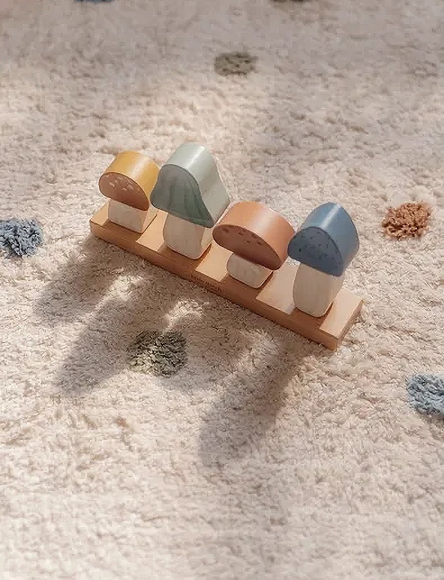 Little Dutch - Little Dutch Stacking Puzzle Mushrooms - Forest Friends FSC - träpussel - multi - 3