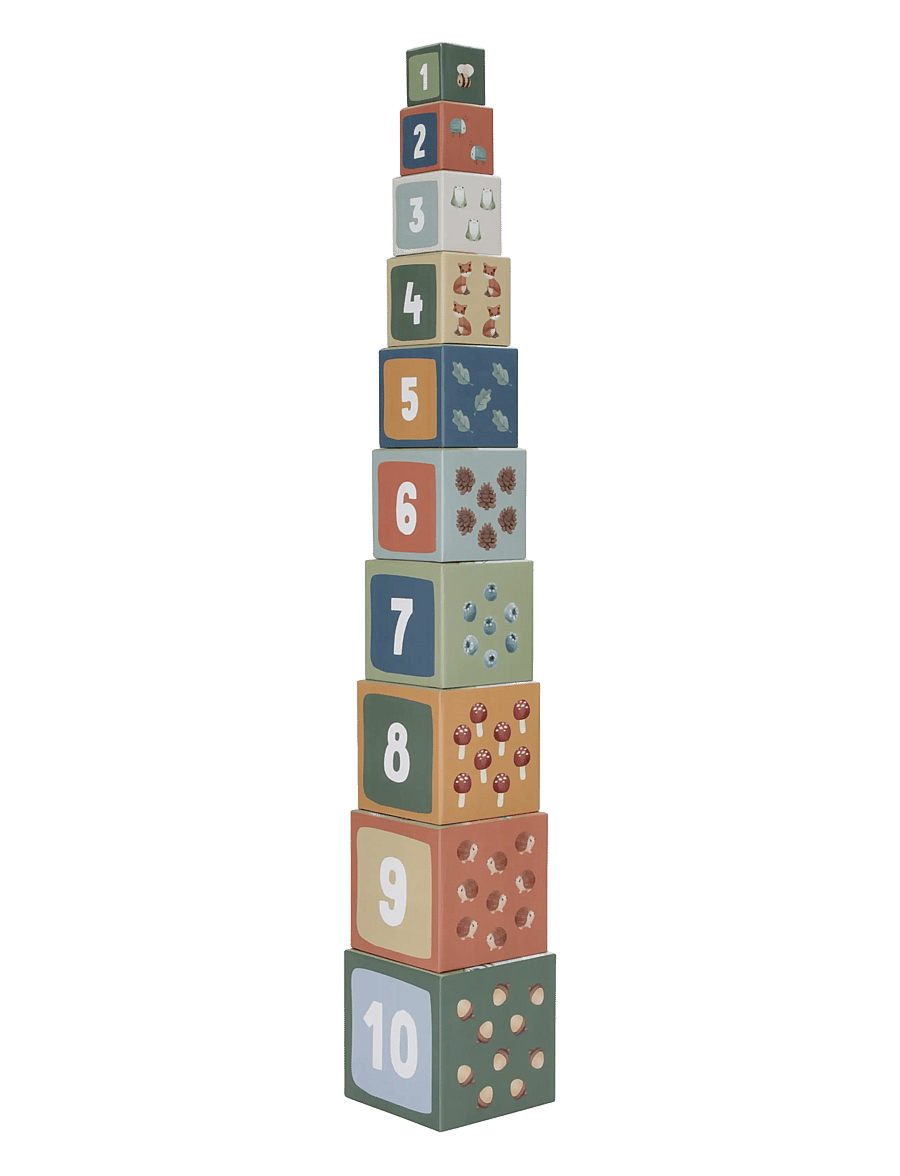 Little Dutch - Little Dutch Building Blocks Forest Friends FSC - stapelbara klossar - blue - 2