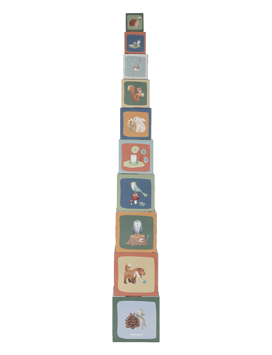 Little Dutch - Little Dutch Building Blocks Forest Friends FSC - stapelbara klossar - blue - 3