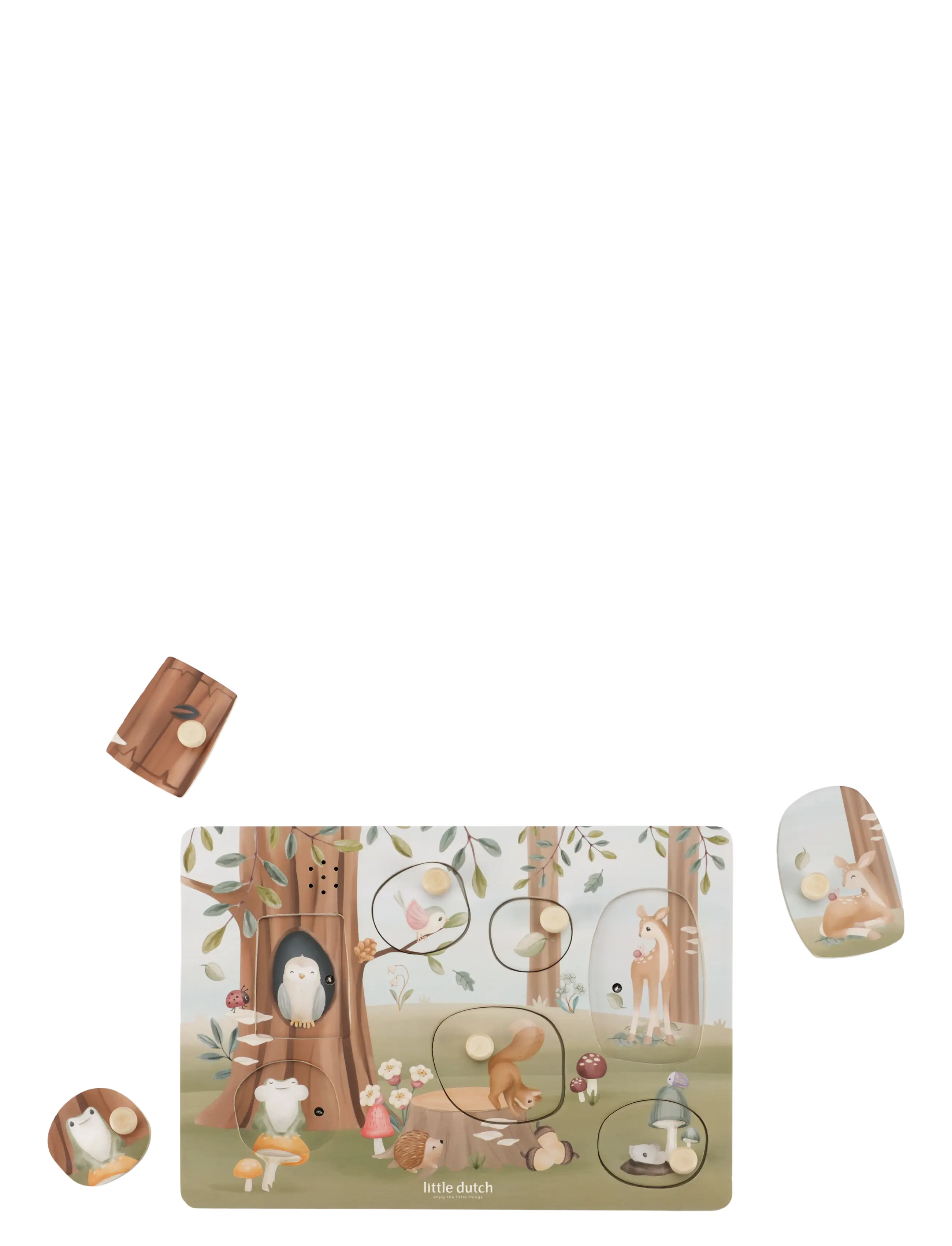 Little Dutch - Little Dutch Wooden Sound puzzle Forest Friends FSC - pædagogiske puslespil - multi - 1
