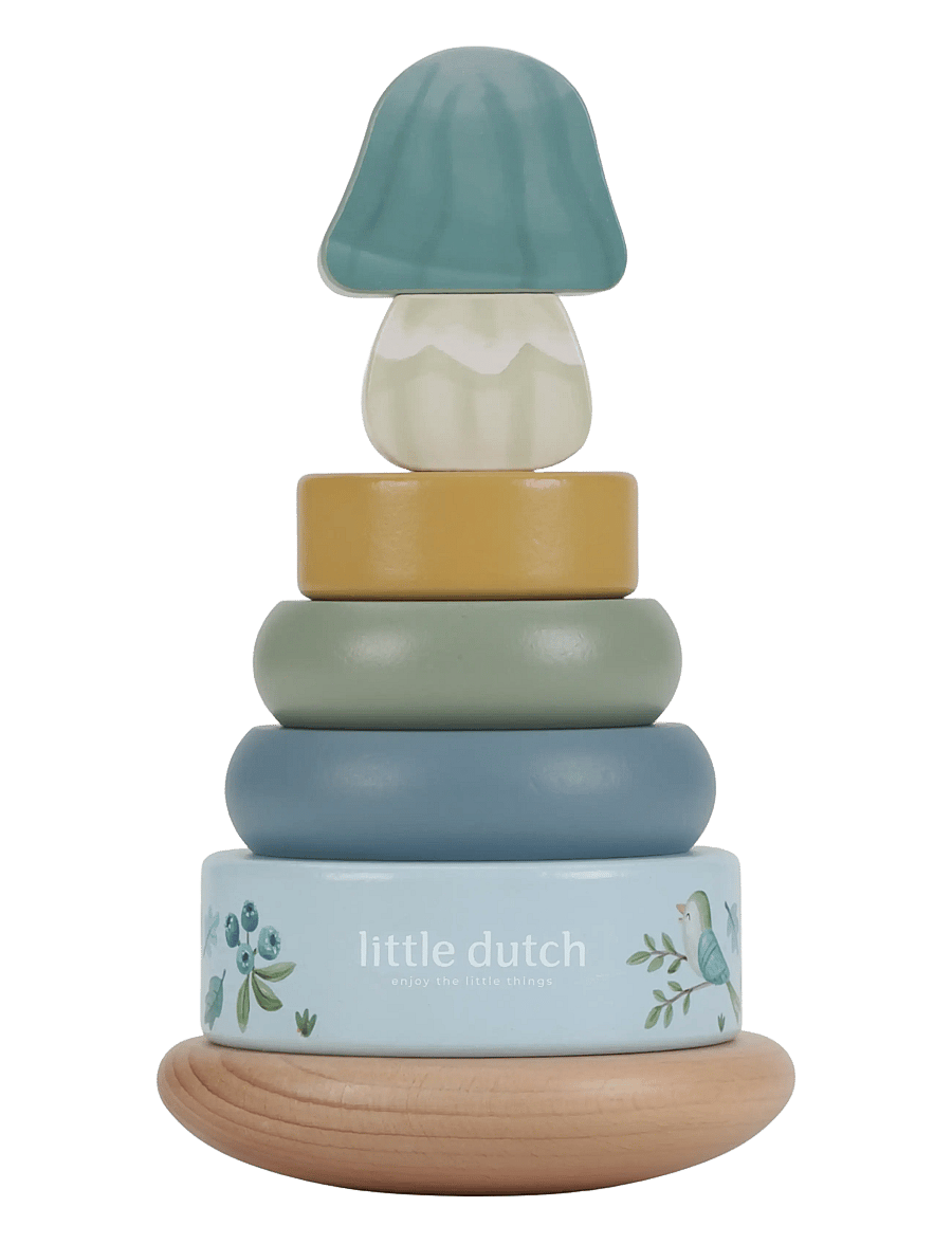 Little Dutch - Little Dutch Rocking Ring Stacker wood Forest Friends FSC - stapelbare blokk - blue - 0