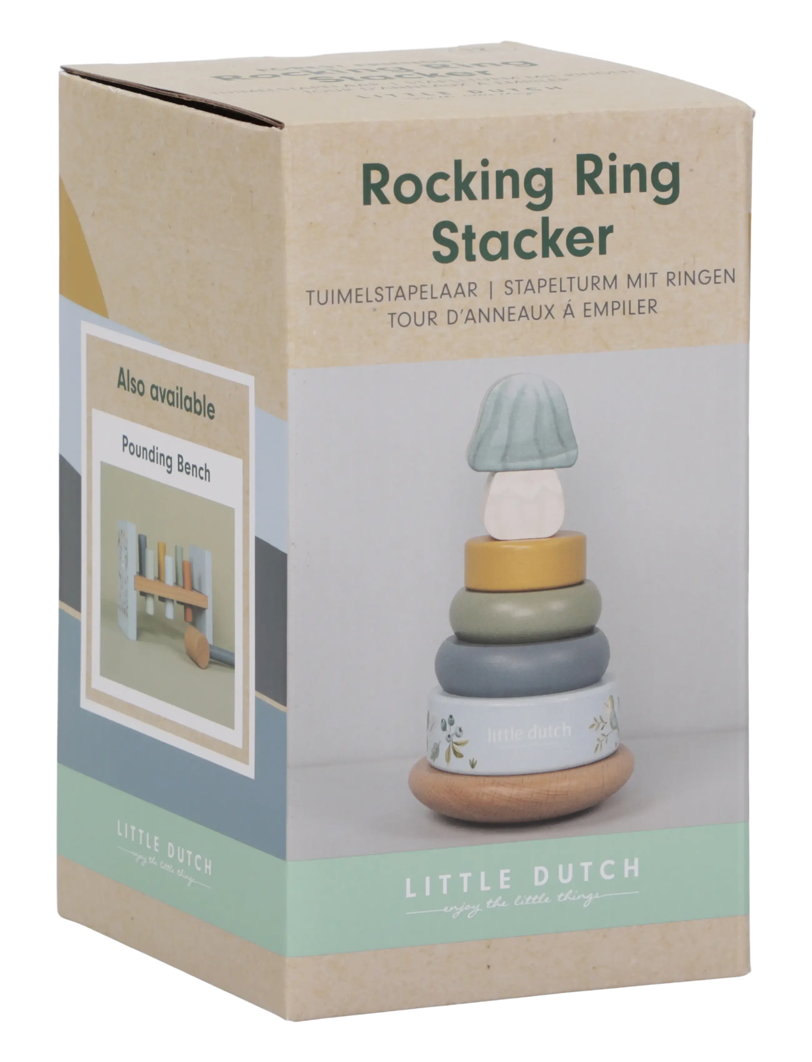 Little Dutch - Little Dutch Rocking Ring Stacker wood Forest Friends FSC - stapelbare blokk - blue - 2