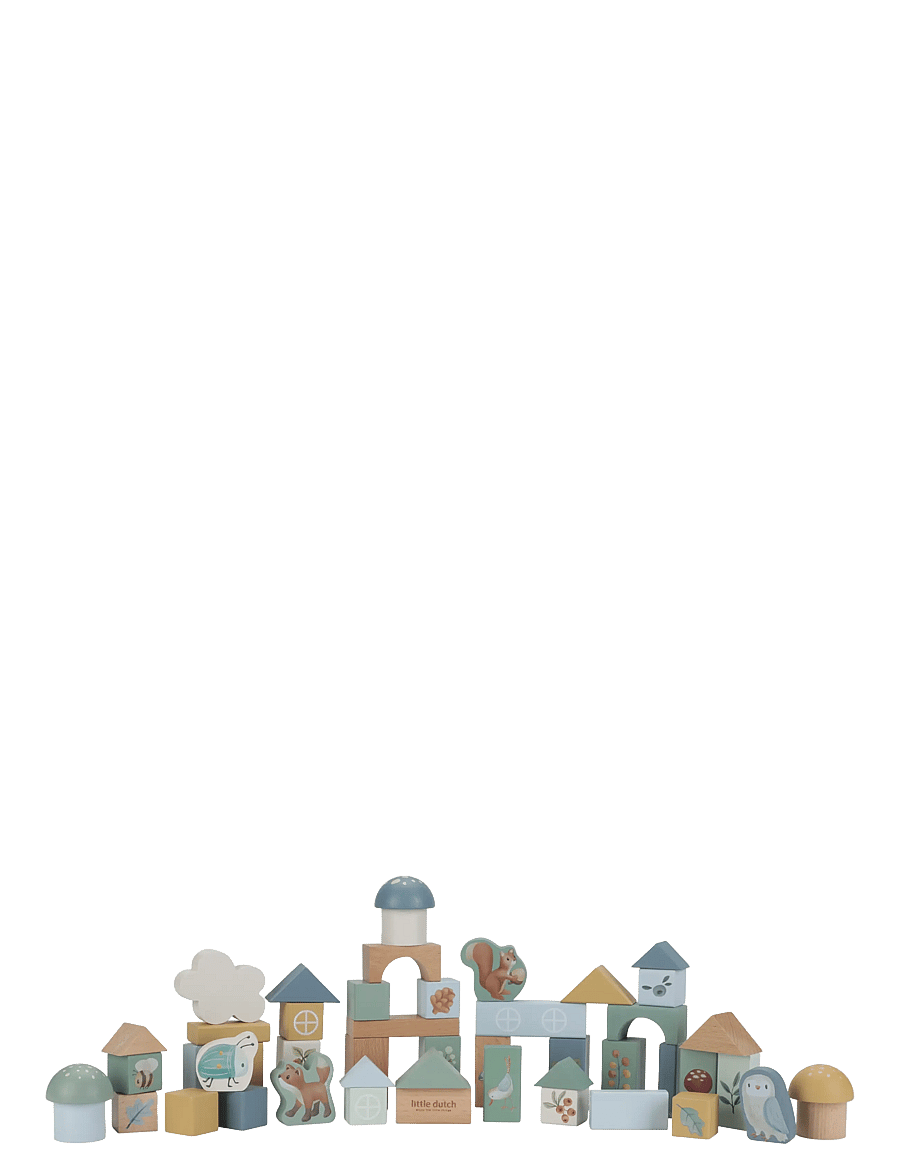 Little Dutch - Little Dutch Building Blocks Forest Friends FSC - byggeklodser - blue - 0