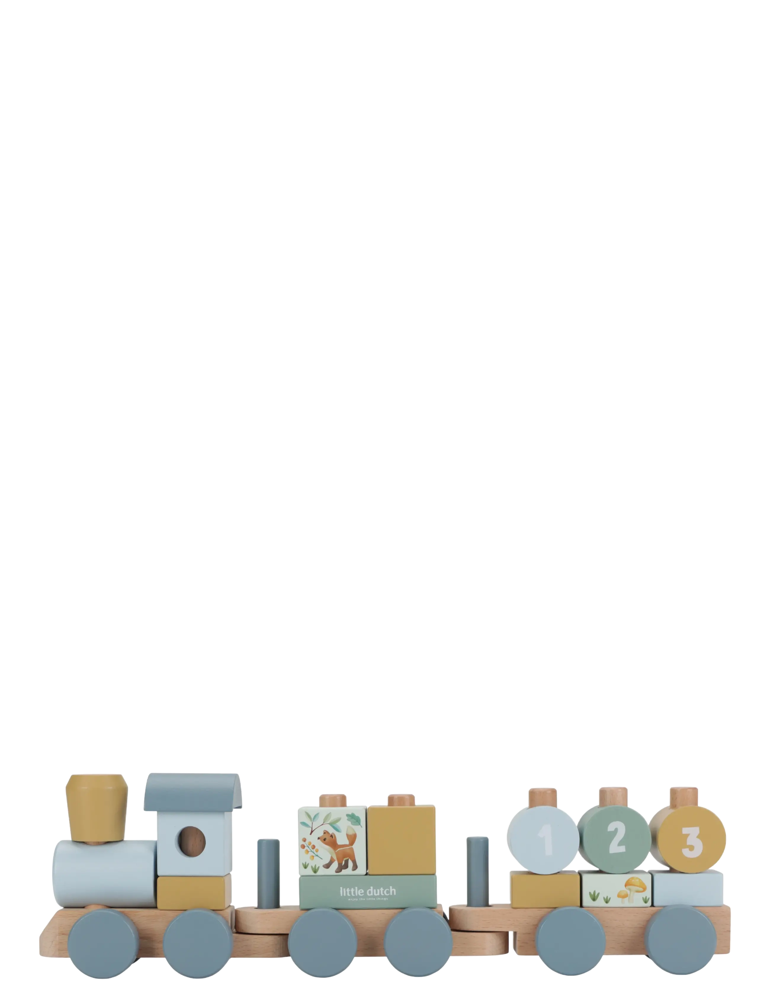 Little Dutch Little Dutch Stacking Train Forest Friends FSC - Kūdikių priemonės - BLUE / blue
