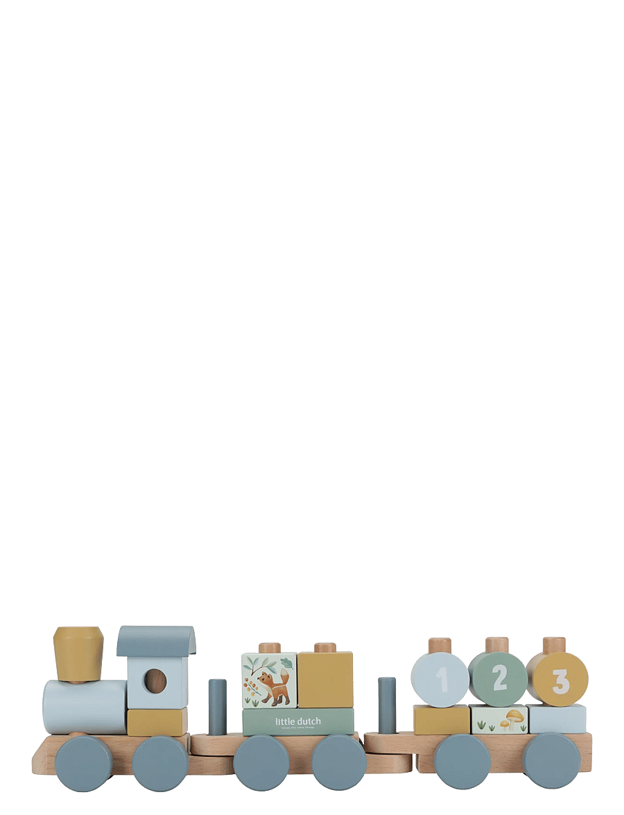 Little Dutch - Little Dutch Stacking Train Forest Friends FSC - stapelbara klossar - blue - 0