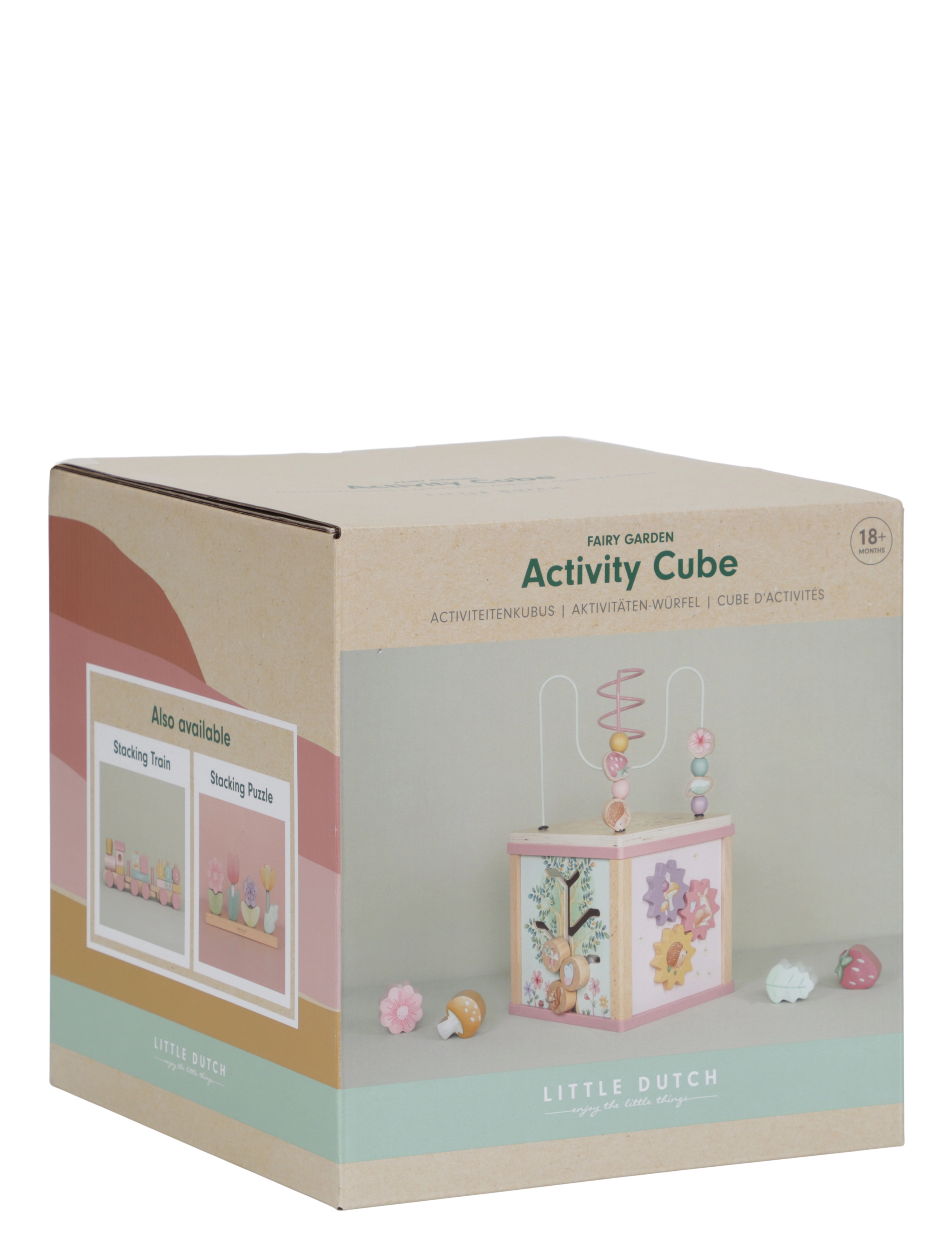 Little Dutch - Little Dutch Wooden Activity Cube Fairy Garden FSC - interaktivt legetøj - pink - 4