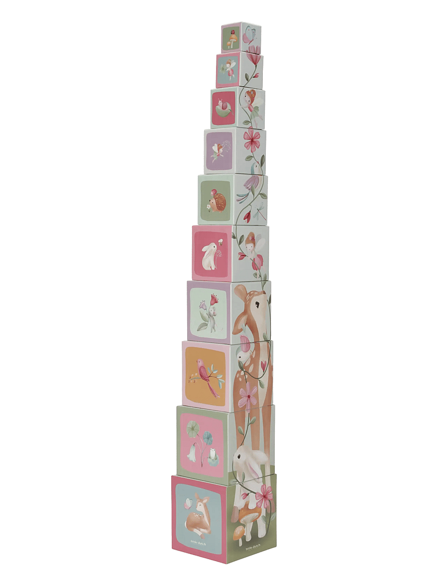 Little Dutch - Little Dutch Building Blocks Fairy Garden FSC - stapelbara klossar - pink - 0