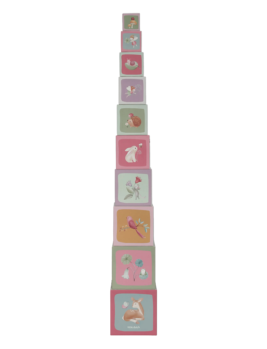 Little Dutch - Little Dutch Building Blocks Fairy Garden FSC - stapelbara klossar - pink - 3