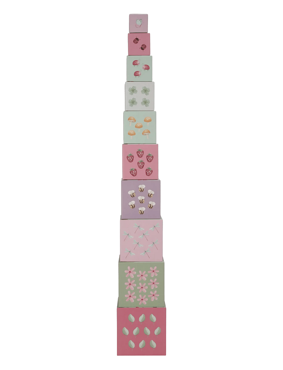 Little Dutch - Little Dutch Building Blocks Fairy Garden FSC - stapelbara klossar - pink - 4