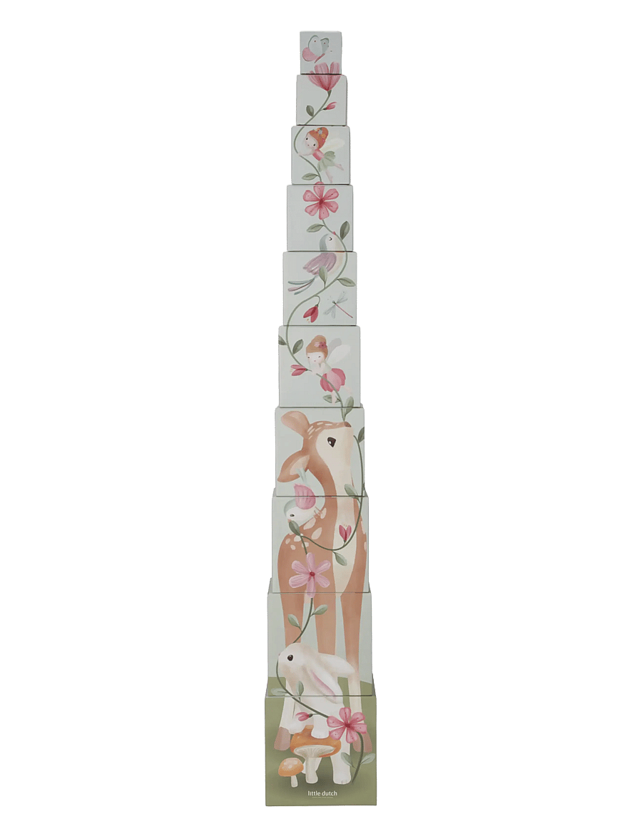 Little Dutch - Little Dutch Building Blocks Fairy Garden FSC - stapelbara klossar - pink - 5